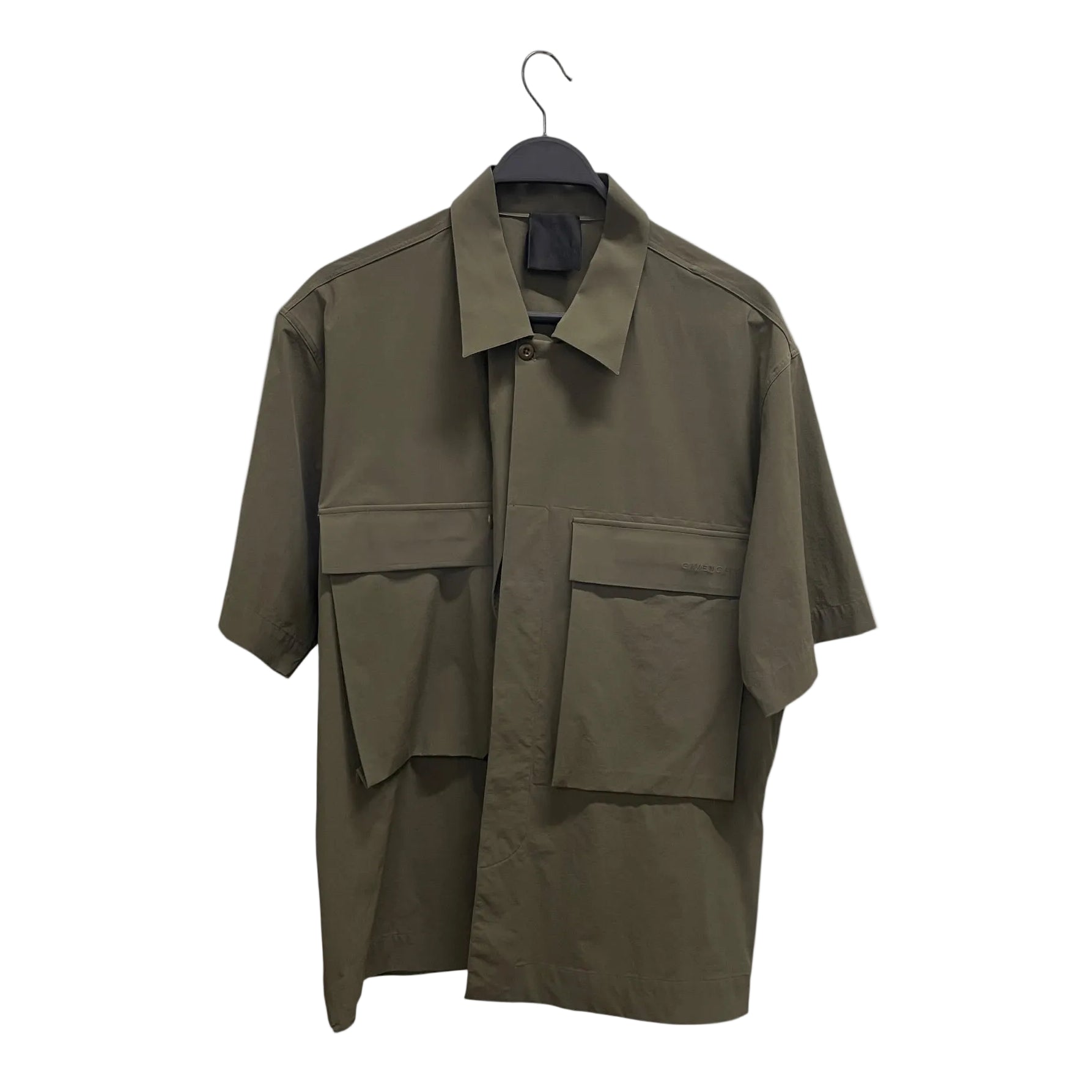 GIVENCHY/3|4S Shirt/M/Cotton/GRN/GIVENCHY PKT TXT view 1