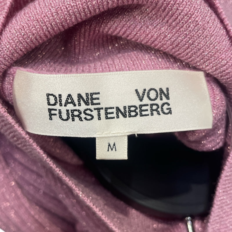 DIANE von FURSTENBERG/SS Dress/M/Wool/PPL/High Neck/Metallic Wool Blend