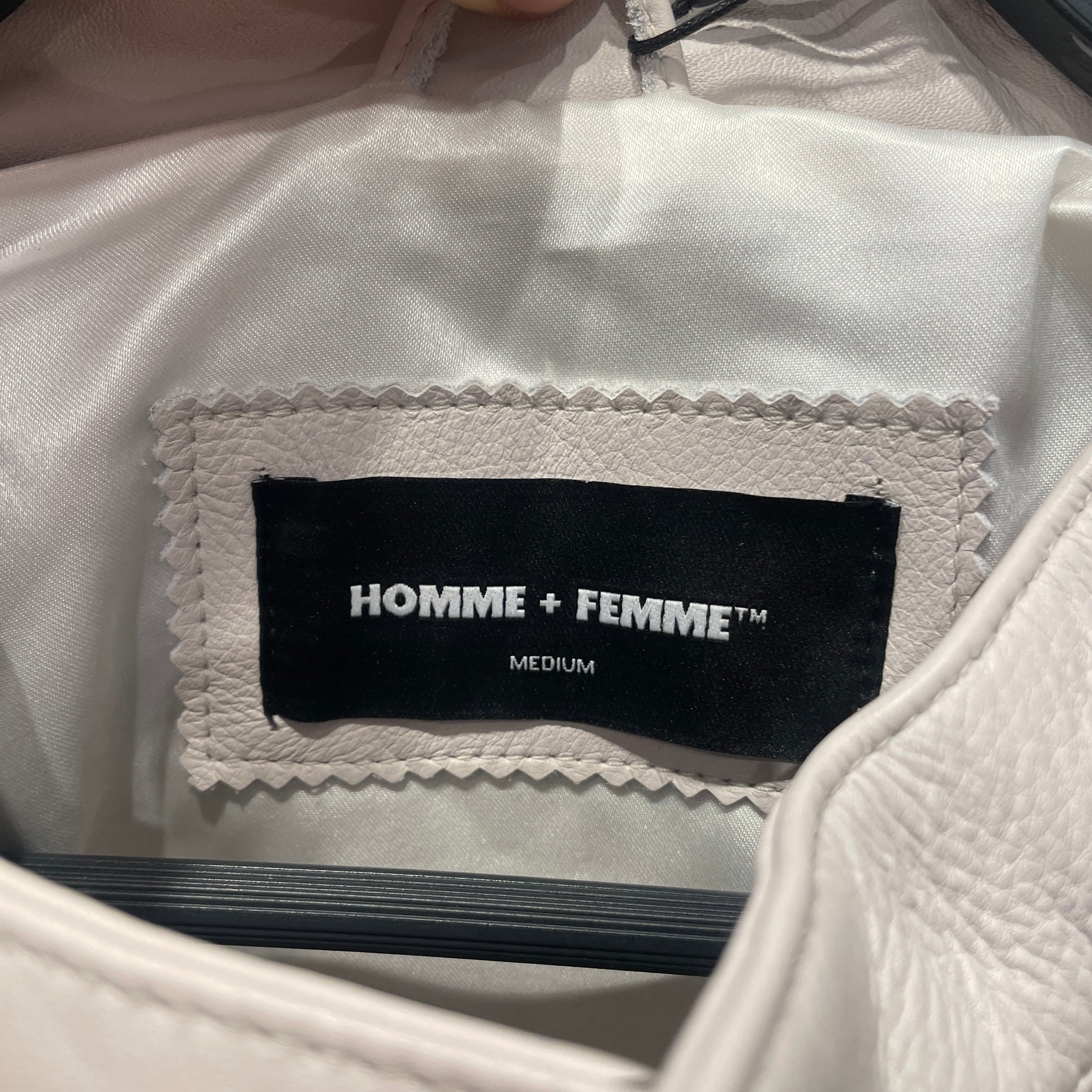 HOMME + FEMME/Leather Jkt/M/Leather/SLV/COOL GRAY/MINT COLOR view 3