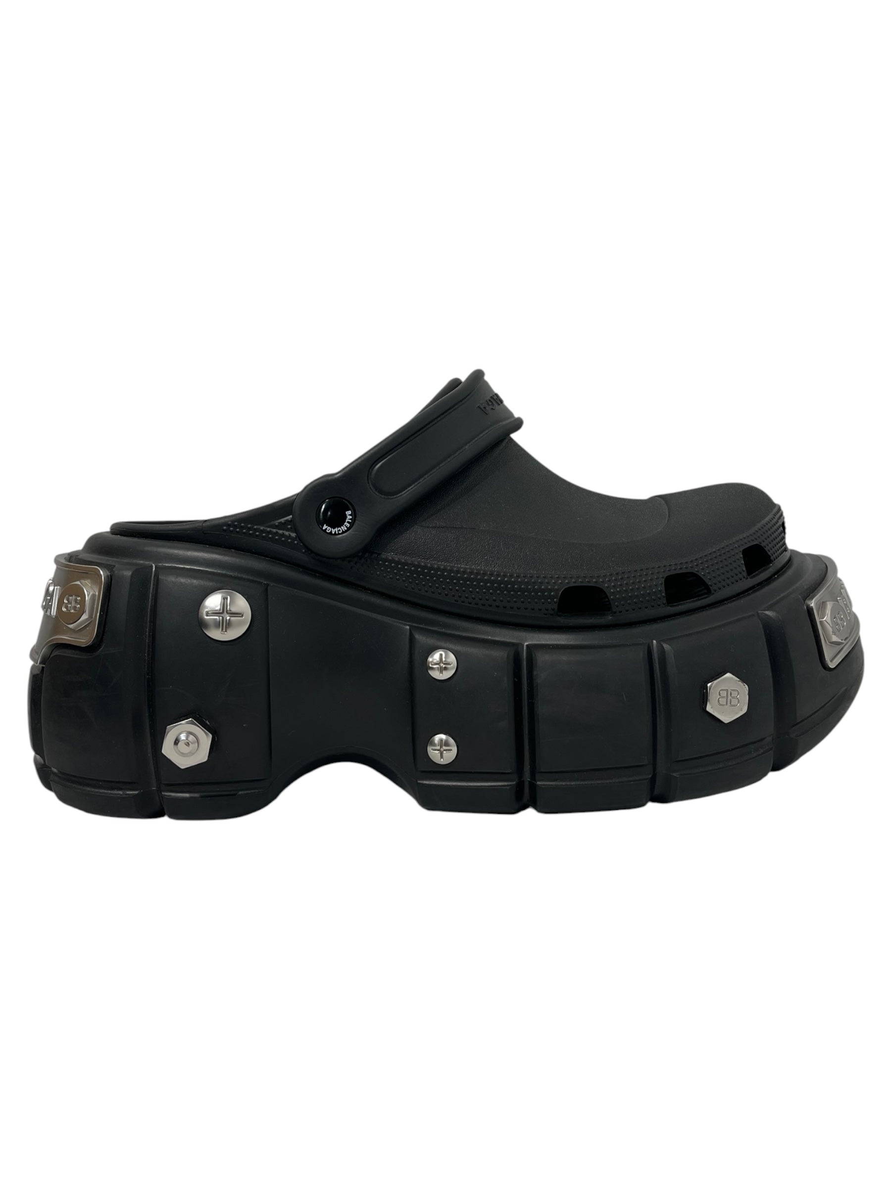 BALENCIAGA/crocs/Sandals/EU 46/BLK/HARD CROC PLATFORM view 4