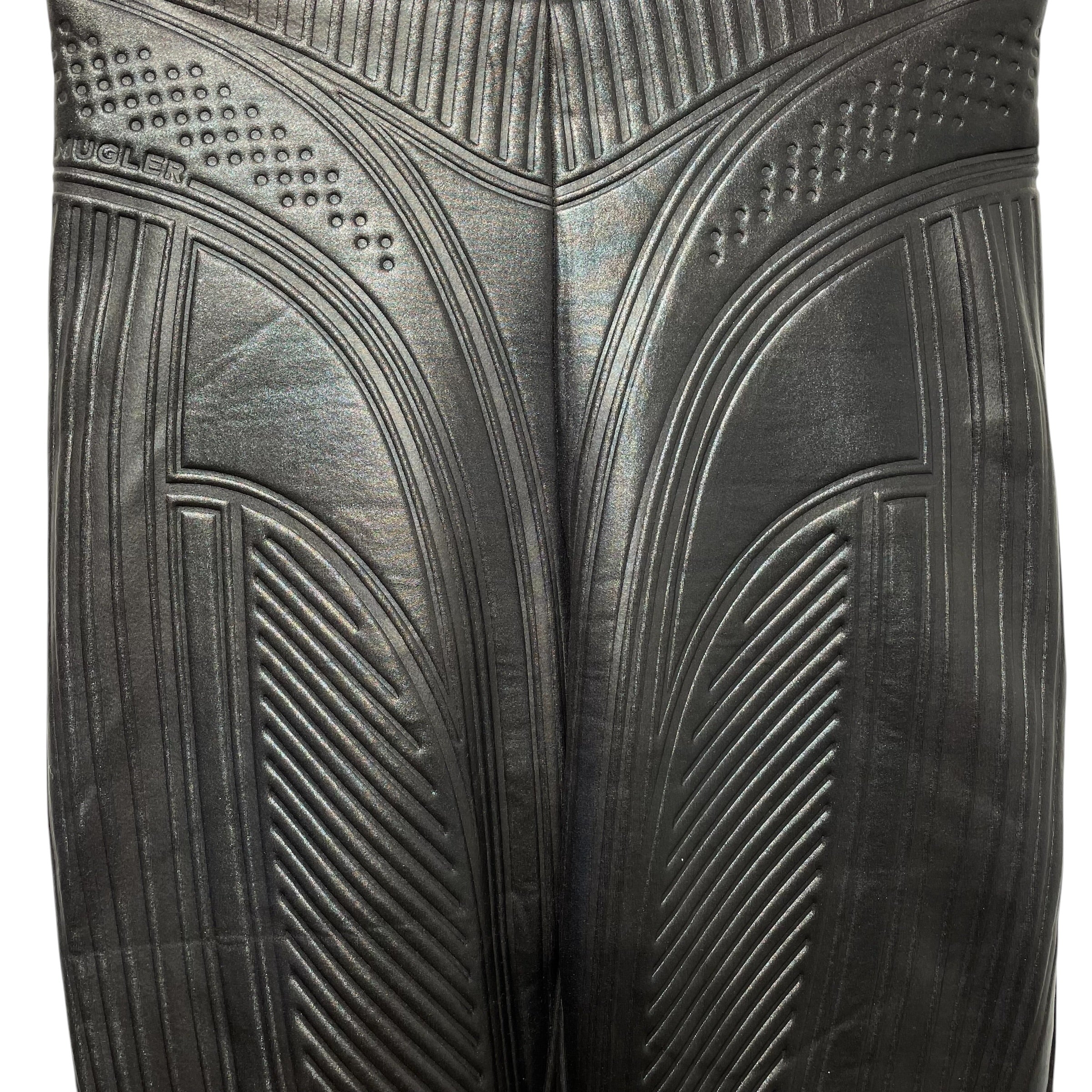 MUGLER/Cropped Pants/34/Polyester/BLK/embossed scuba capri leggings view 4