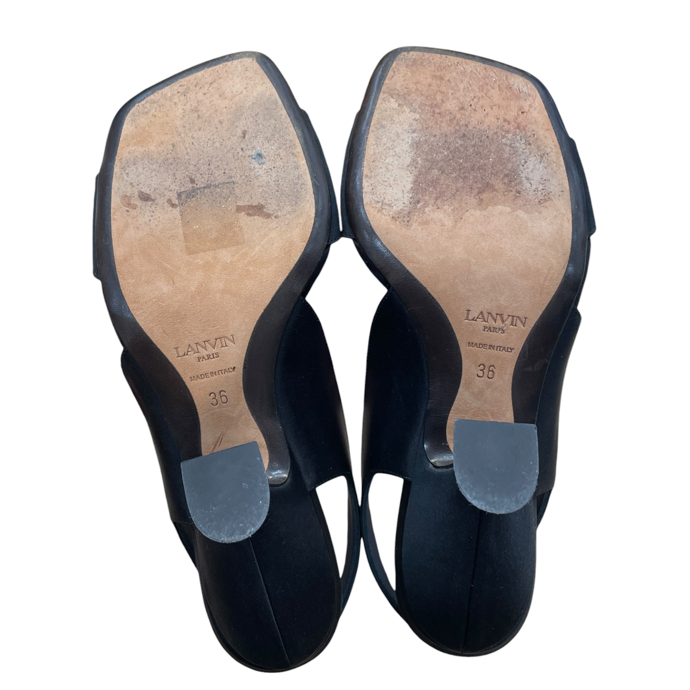 LANVIN/Heels/EU 36/BLK/Open-Toe/RITA SATIN SLINGBACK view 3