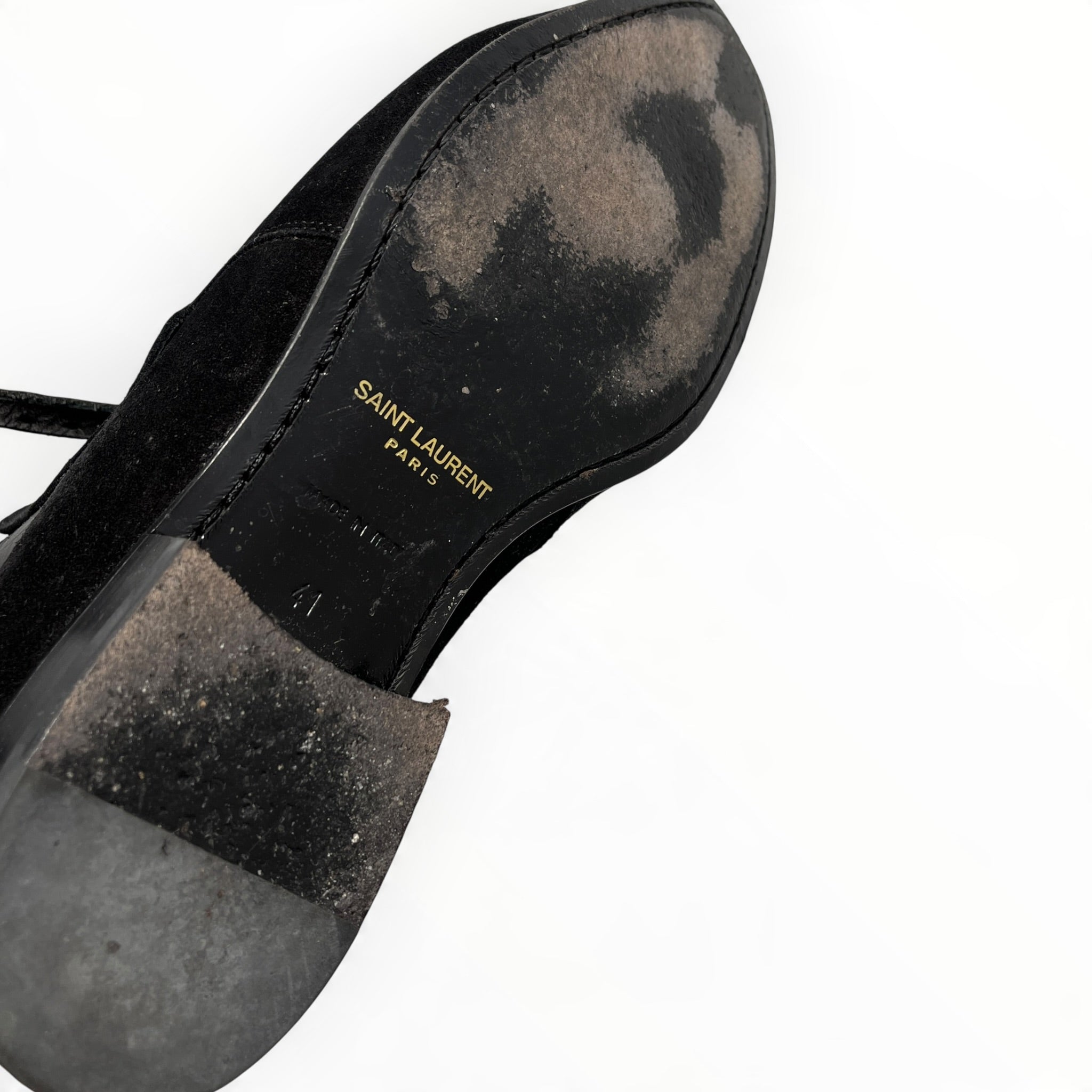 YVES SAINT LAURENT/Boots/US 8/Leather/BLK/LOW BUCKLE view 6