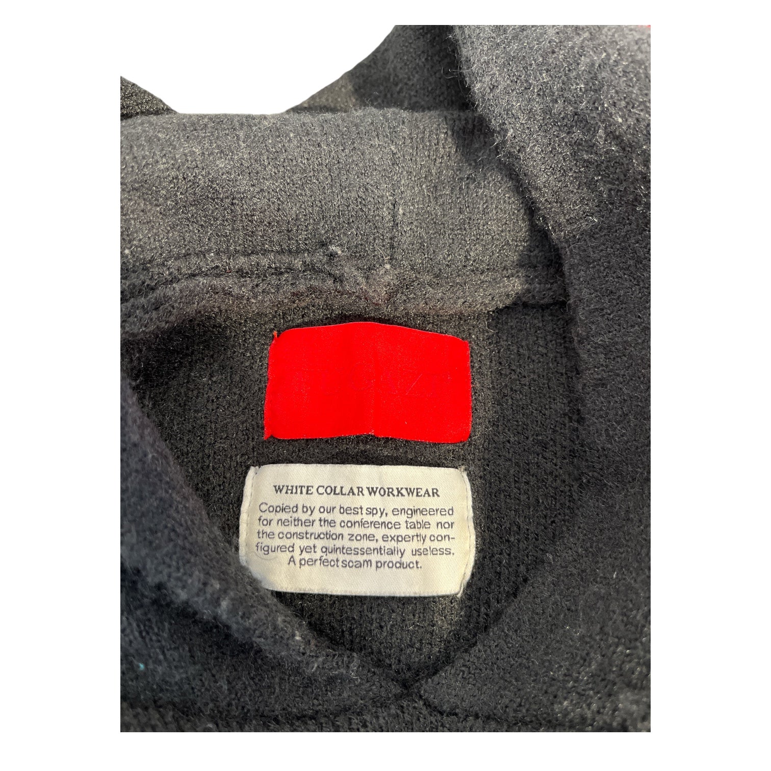 FUGAZI/Hoodie/L/Acrylic/BLK/white collar knit hoodie view 4
