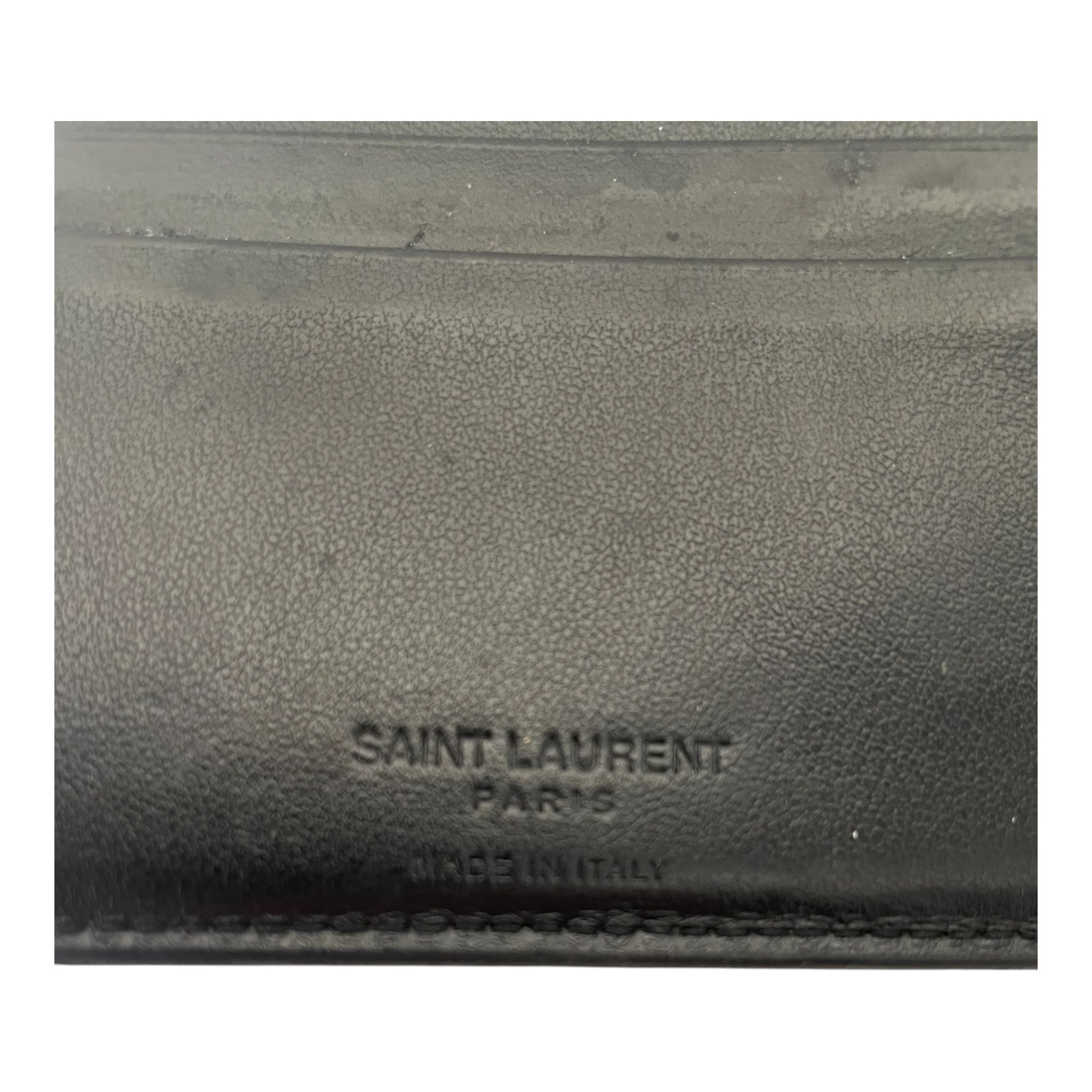 SAINT LAURENT/Bifold Wallet/Leather/BLK/CHECKER B&W view 4