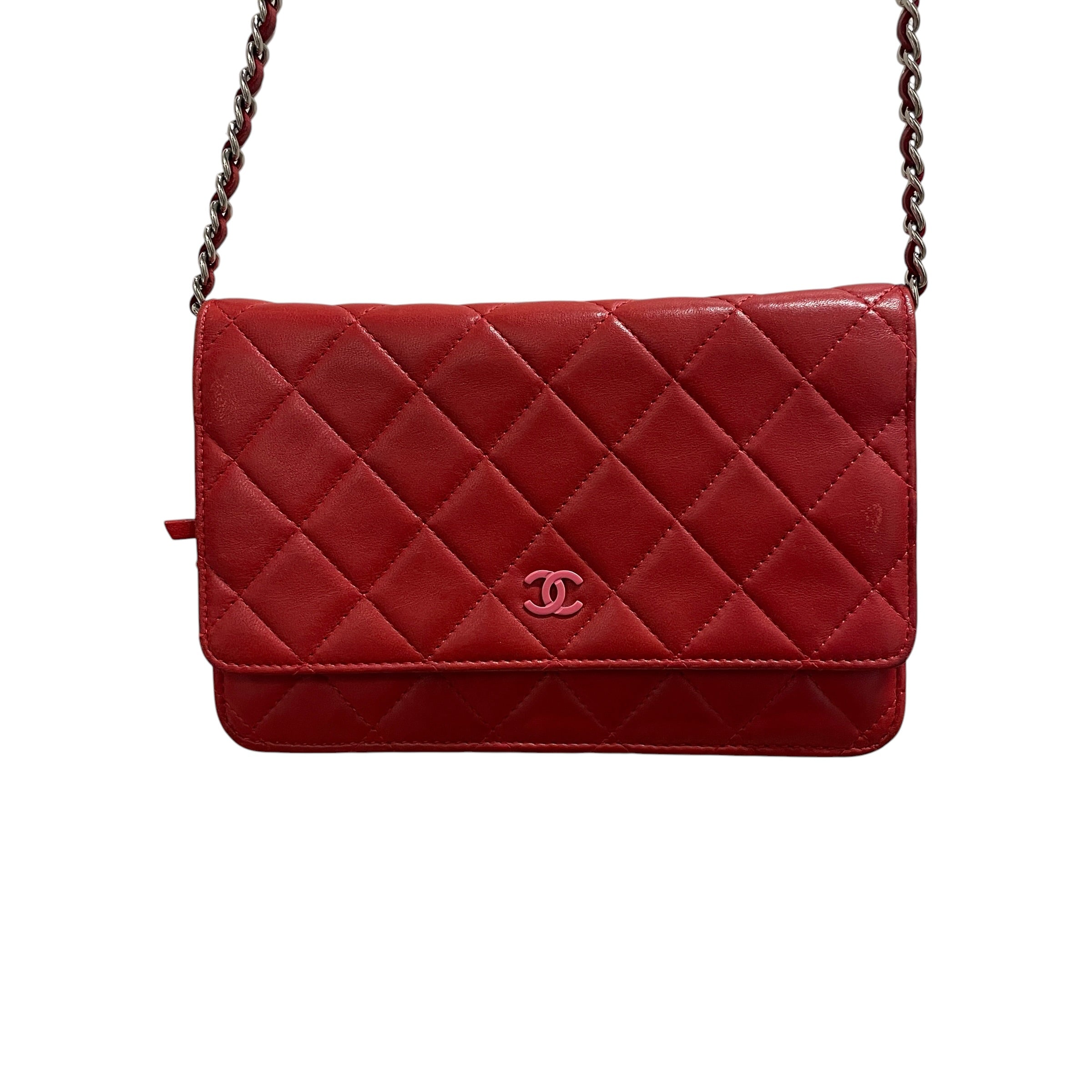 CHANEL/Cross Body Bag/Leather/RED/9gokctw view 1