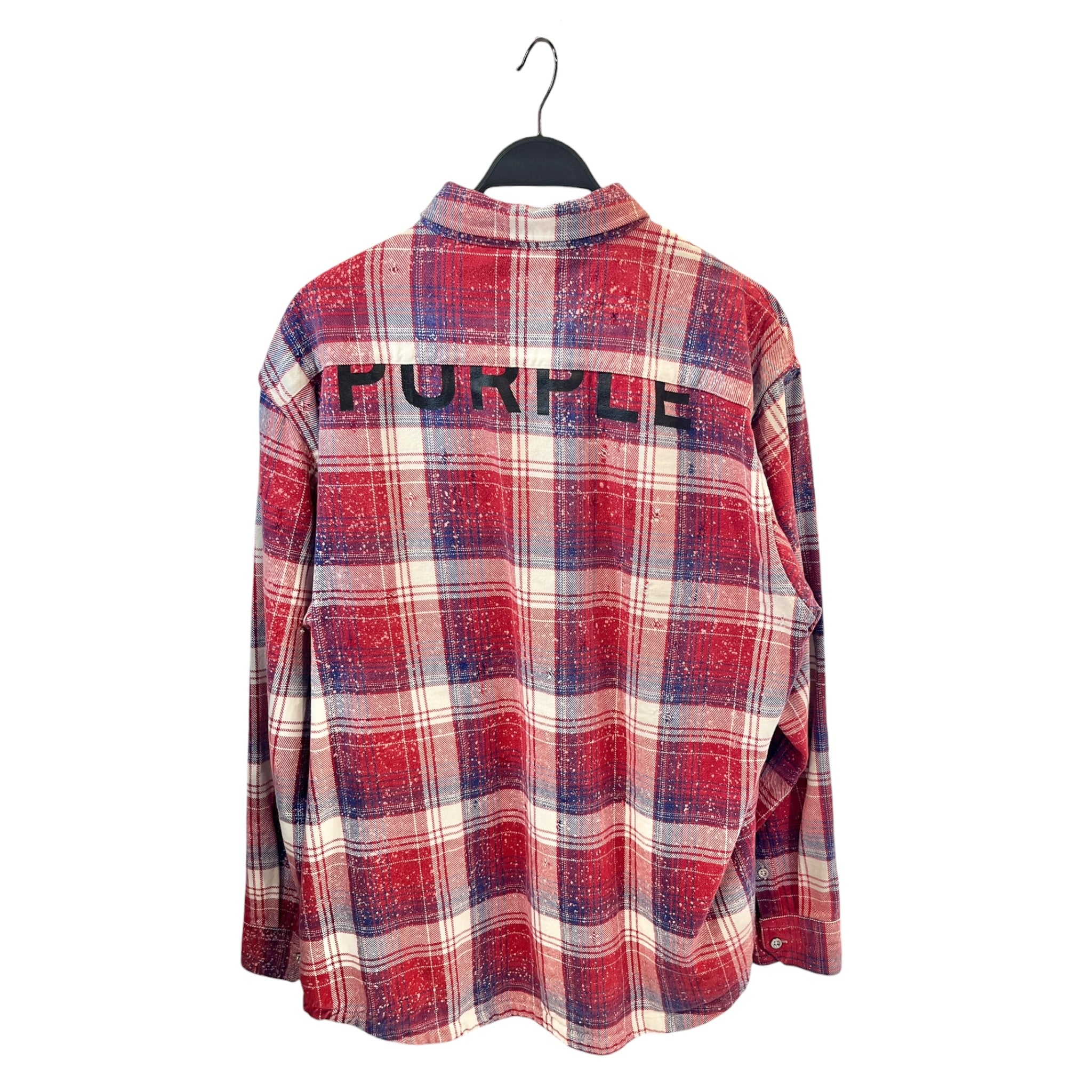 PURPLE BRAND/Flannel Shirt/L/Cotton/RED/Plaid/Purple Plaid Flannel view 2