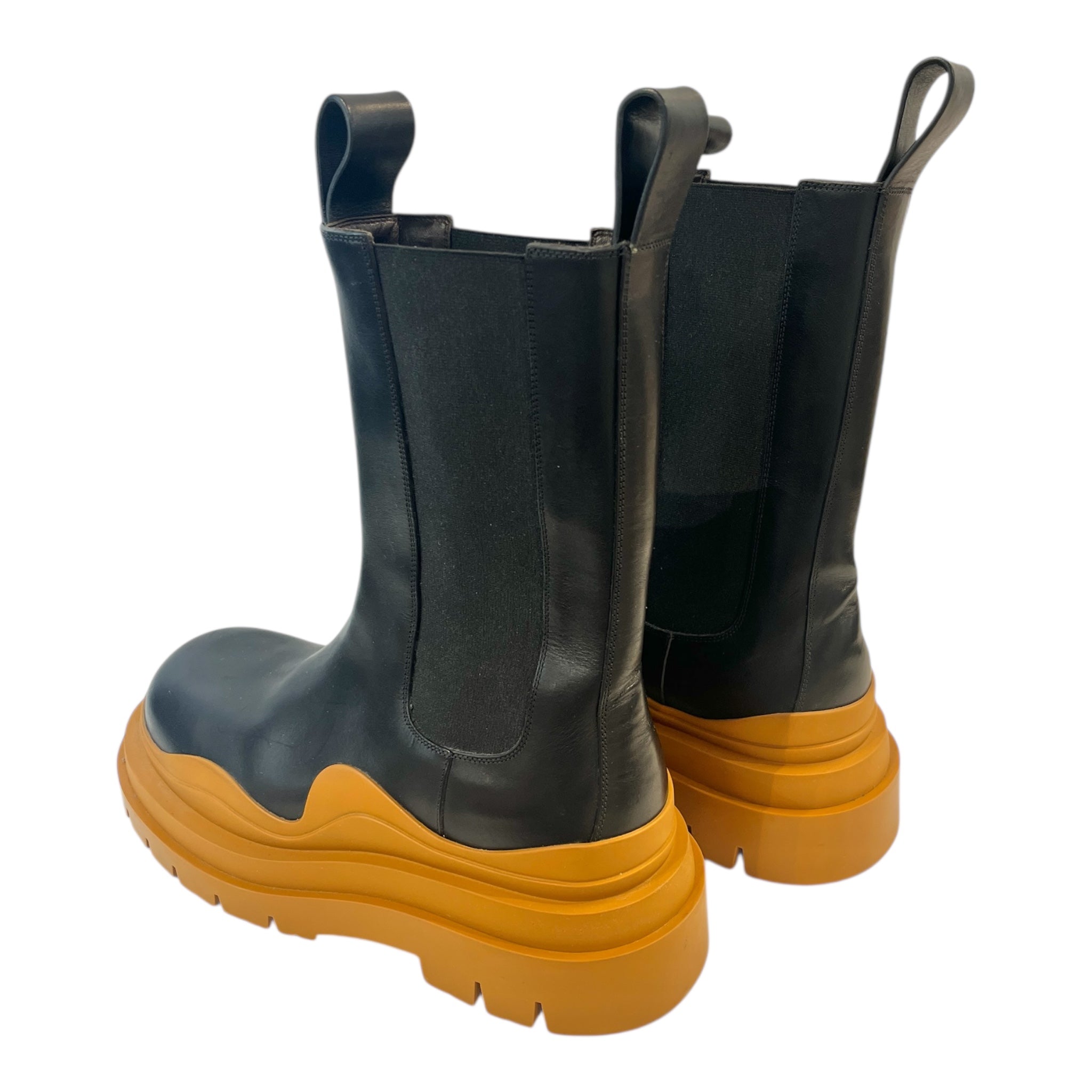 BOTTEGA VENETA/Boots/US 9/BLK/Tire Boot Chelsea Tan Bottom view 2