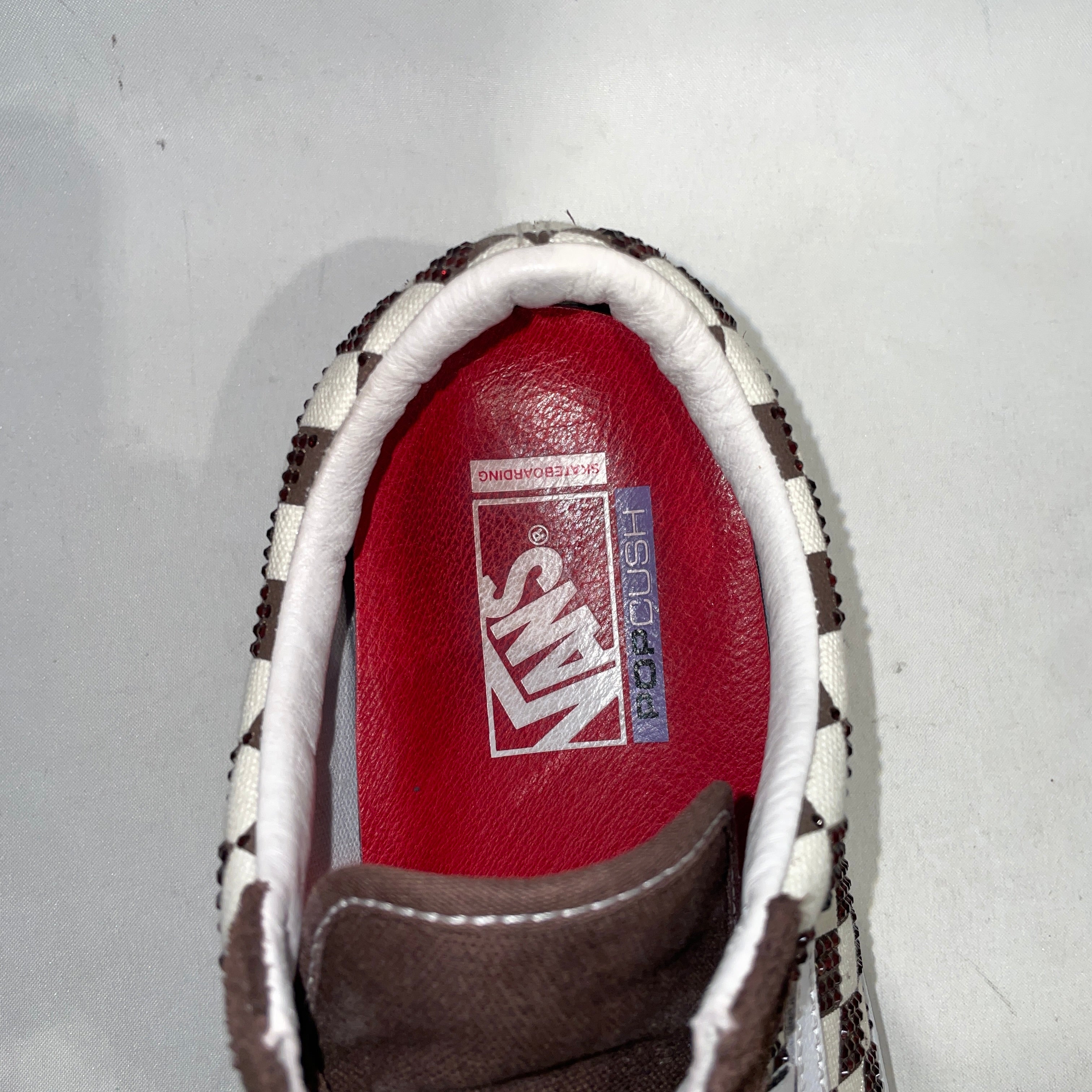 VANS/Supreme/Swarovski/Low-Sneakers/US 10/Hombre Check/Cotton/BRW/SKATE OLD SKOOL view 3