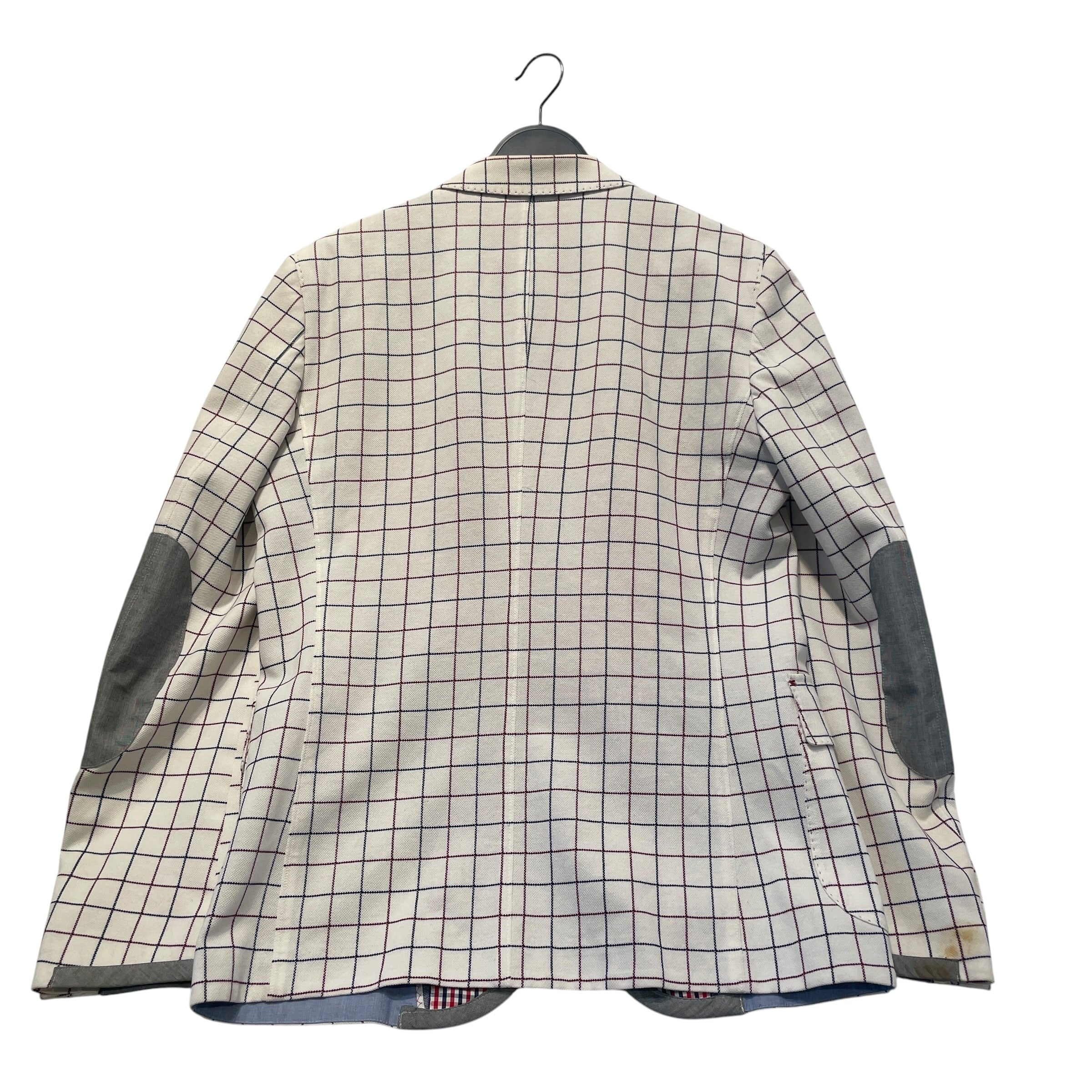 JUNYA WATANABE COMME des GARCONS/Suits/L/Plaid/Cotton/WHT/Patch Work Blazer view 2