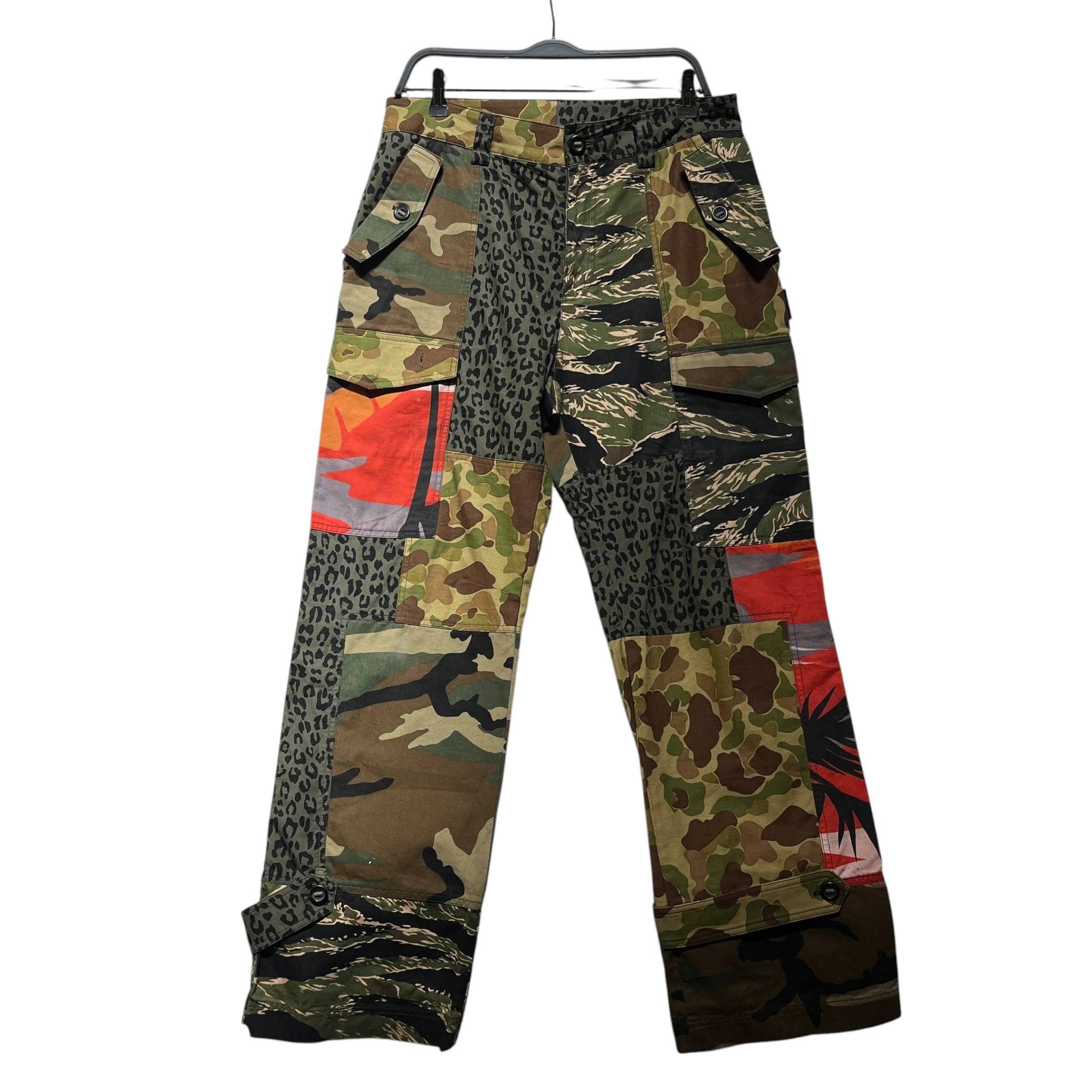 Palm Angels/Cargo Pants/48/Cotton/GRN/Camouflage/camo cargo pant view 1