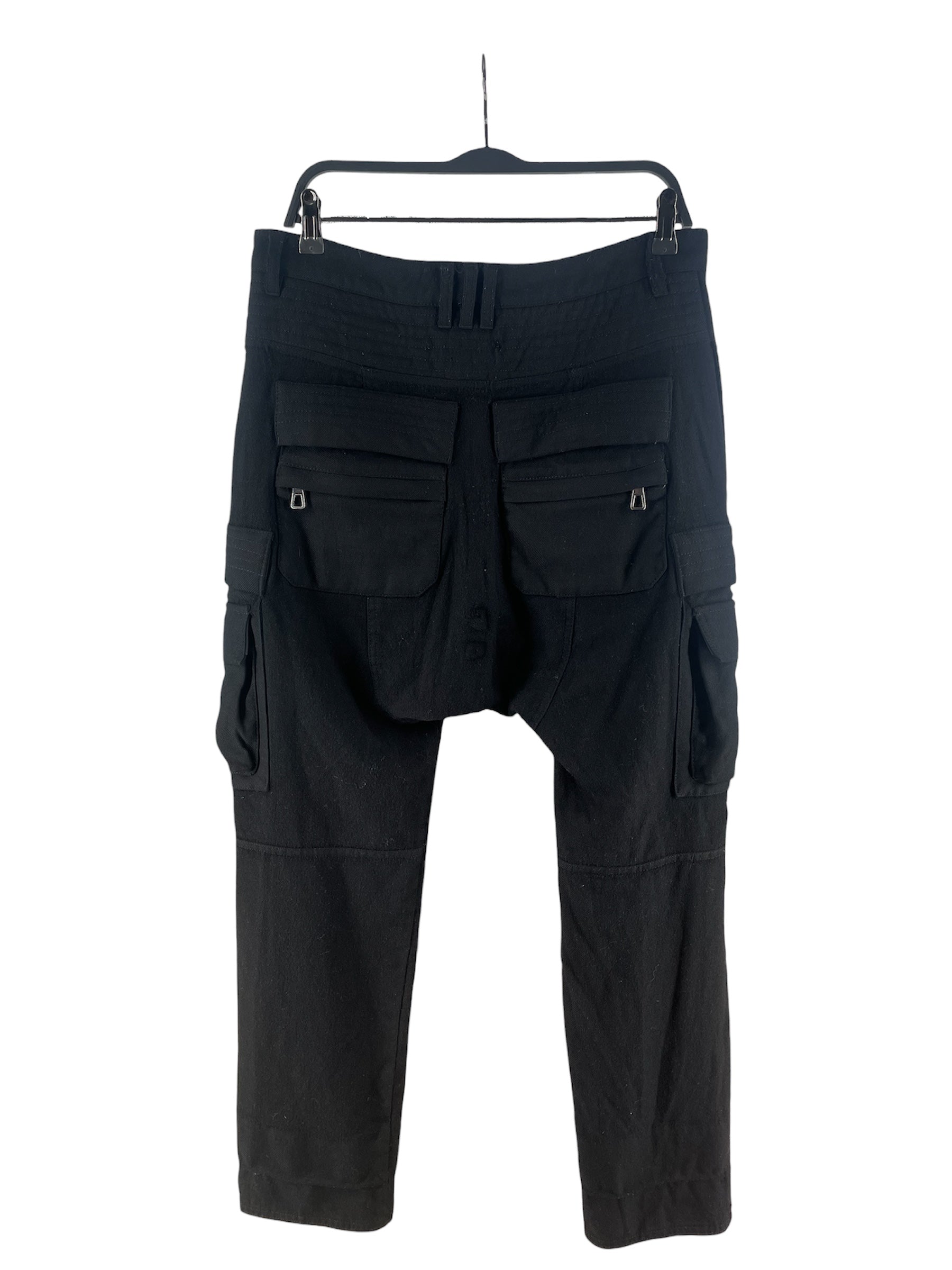 BALMAIN/H&M/Cargo Pants/32/Wool/BLK/RN101255 view 2