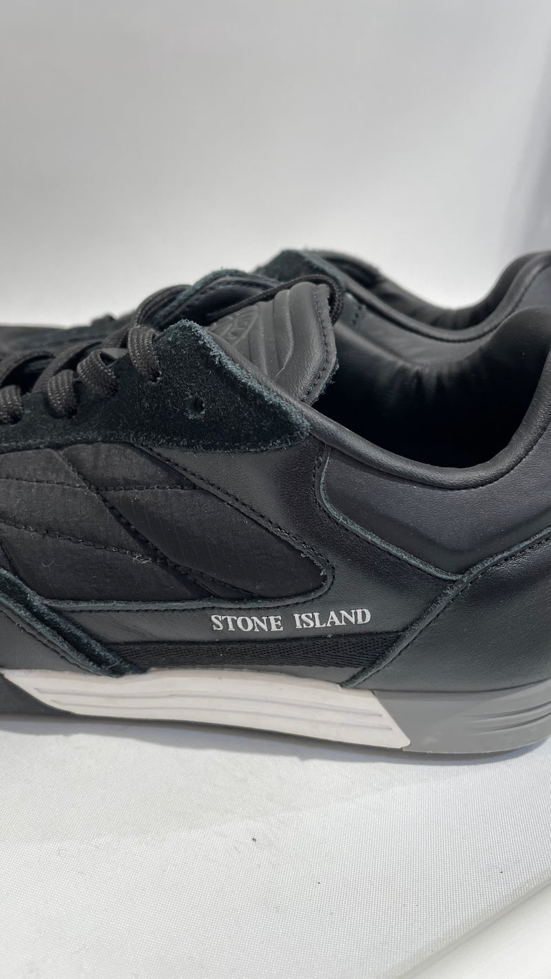 STONE ISLAND/Low-Sneakers/US 7.5/Polyester/BLK/B&W LOW TOP