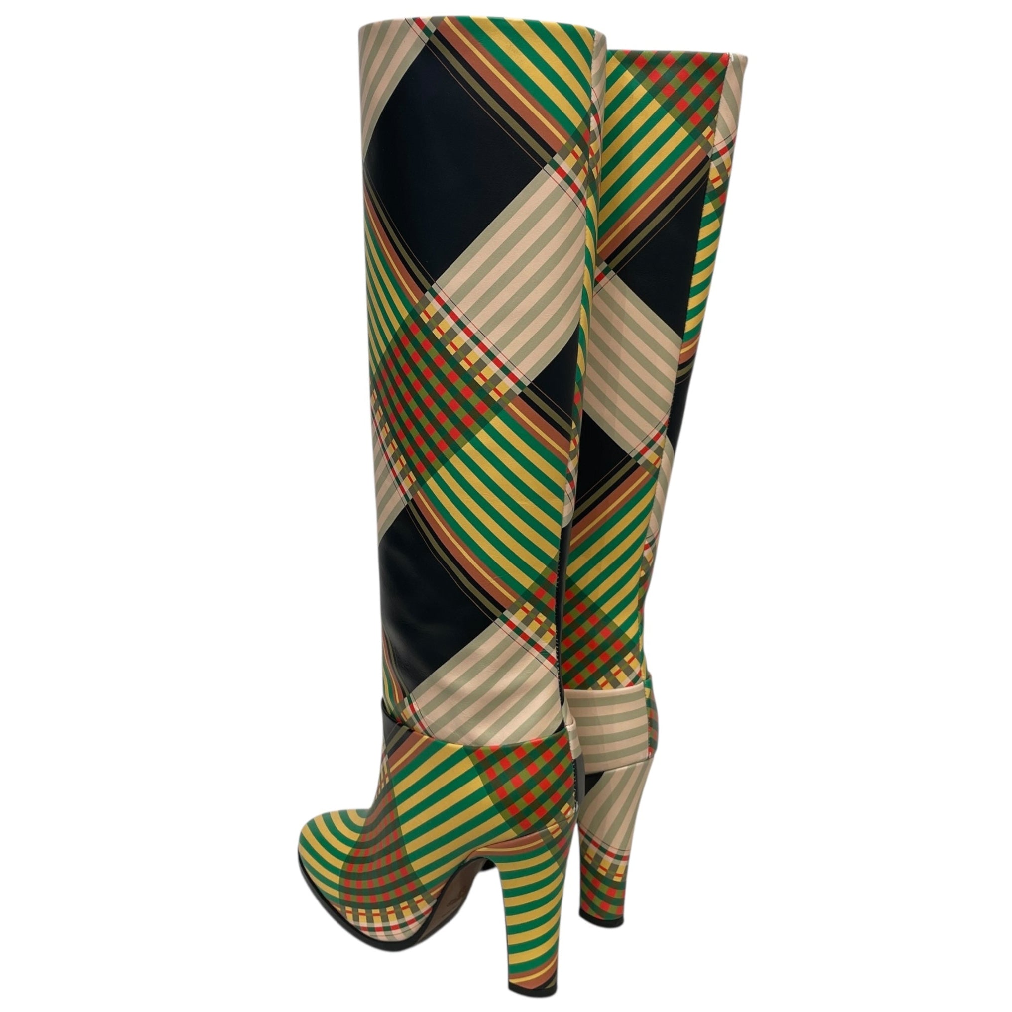 Vivienne Westwood/Boots/EU 38/Plaid/Cotton/GRN/Knee-high/ view 2