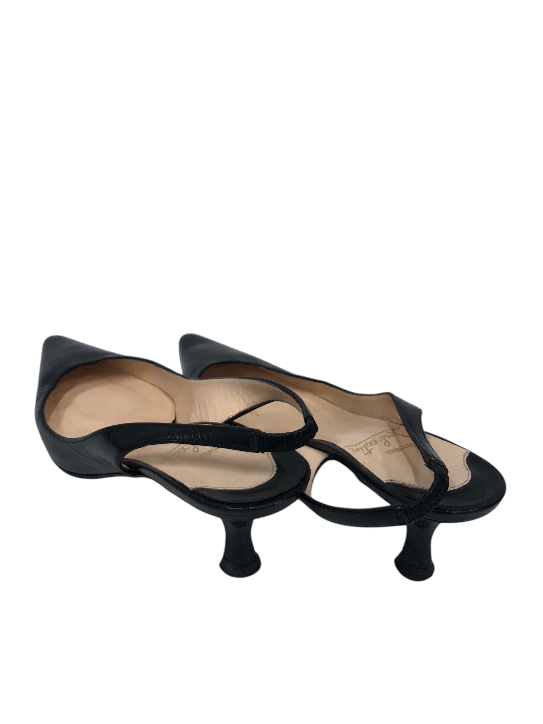 Christian Louboutin/Heels/EU 35/Leather/BLK/Pointed-Toe/Kitten view 2