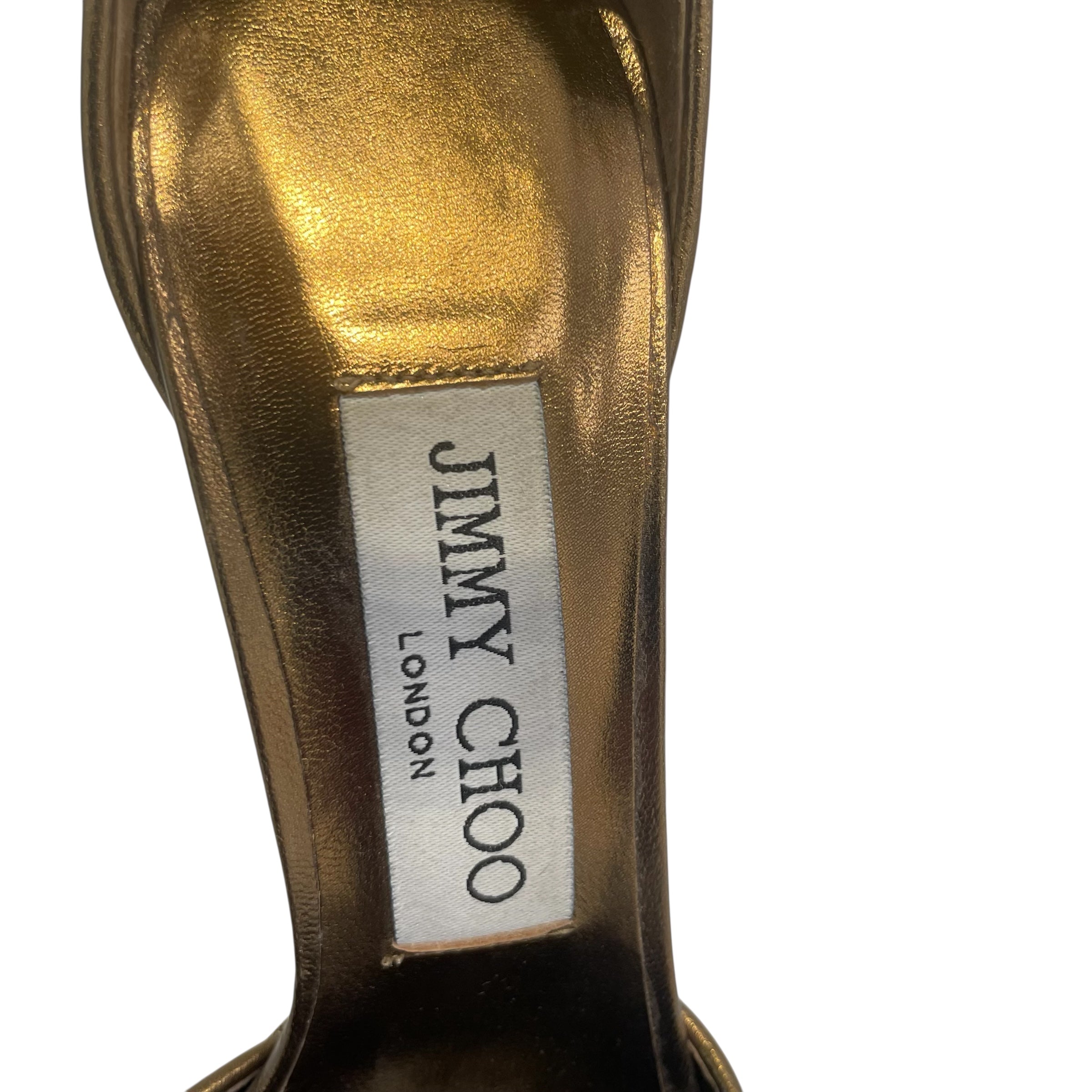 JIMMY CHOO/Heels/EU 36.5/Glitter/GLD/CLEAR ANKLE view 3