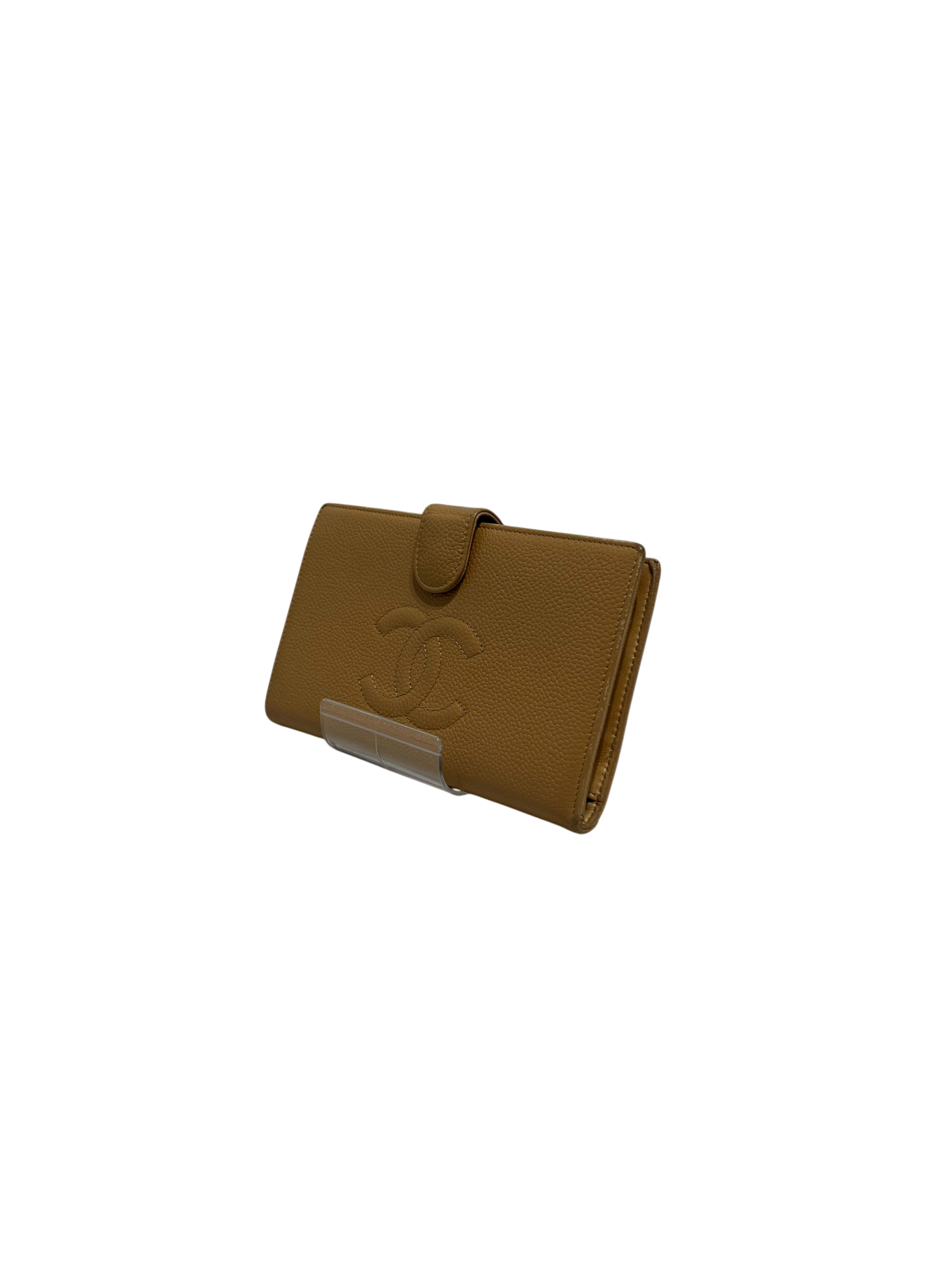 CHANEL/Bifold Wallet/Leather/BEG/L's/EMBROIDERED LOGO view 1