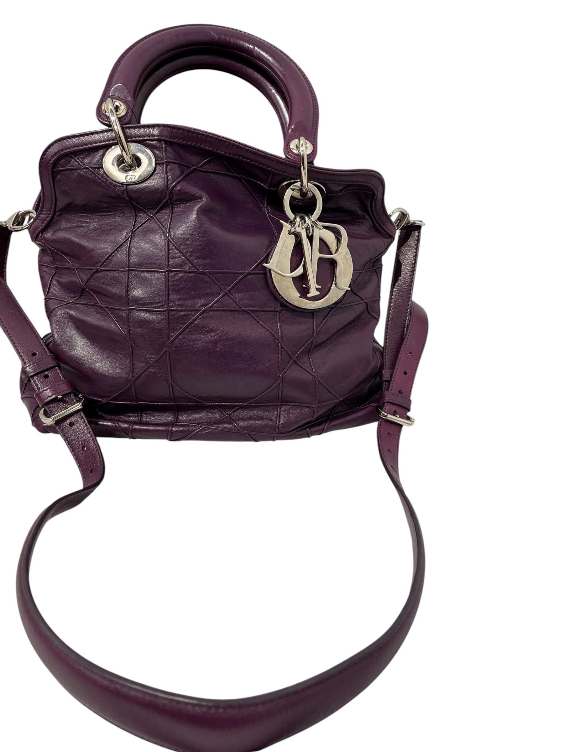 Christian Dior/Cross Body Bag/Leather/PPL/cannage granville view 9