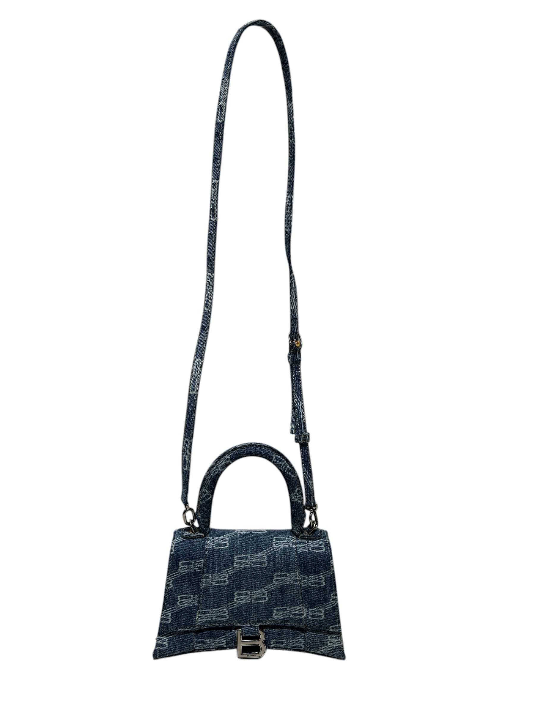 BALENCIAGA/Cross Body Bag/Monogram/Denim/BLU/HOURGLASS DENIM BB LOGO view 1
