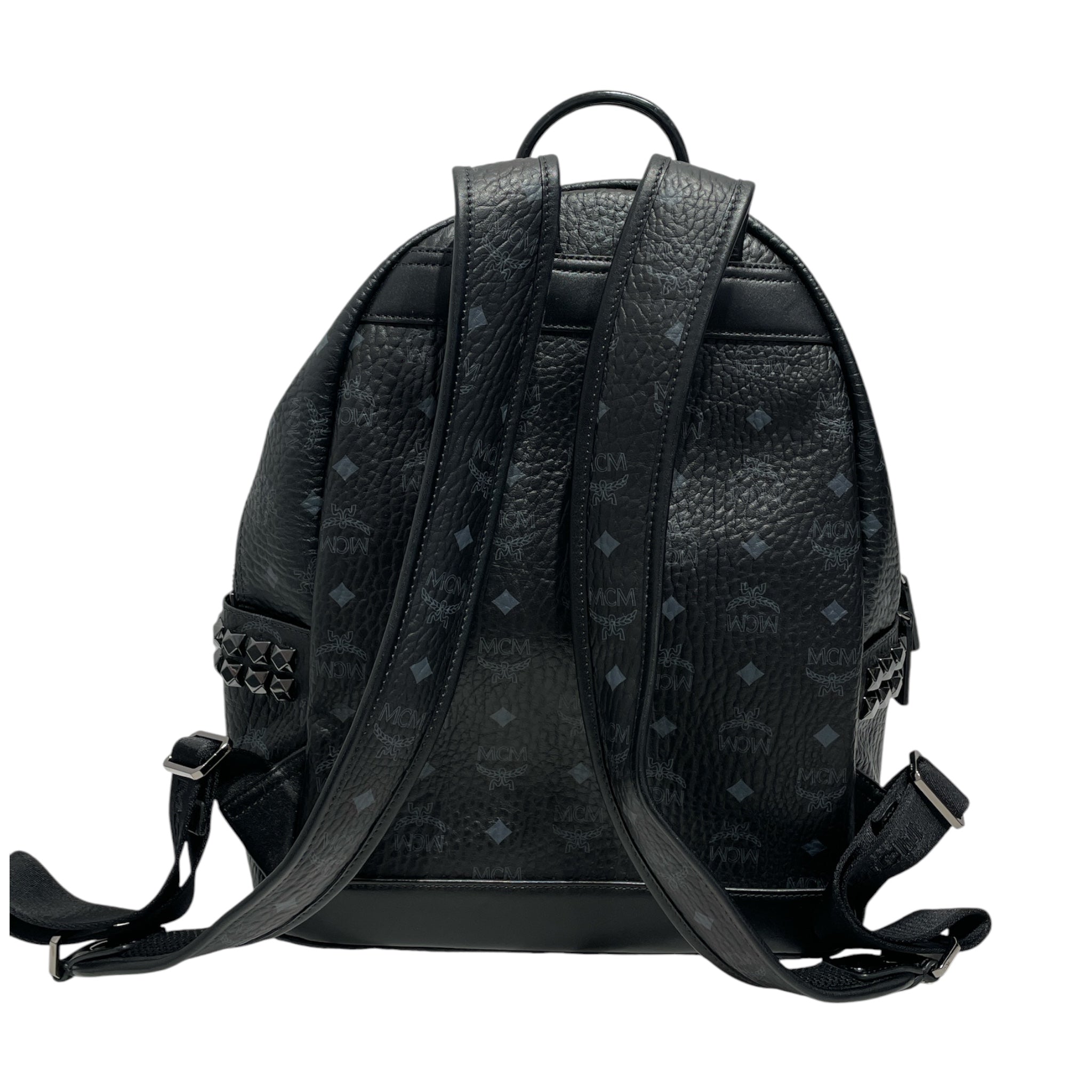 MCM/Backpack/Monogram/BLK/Visetos Studded Backpack view 2