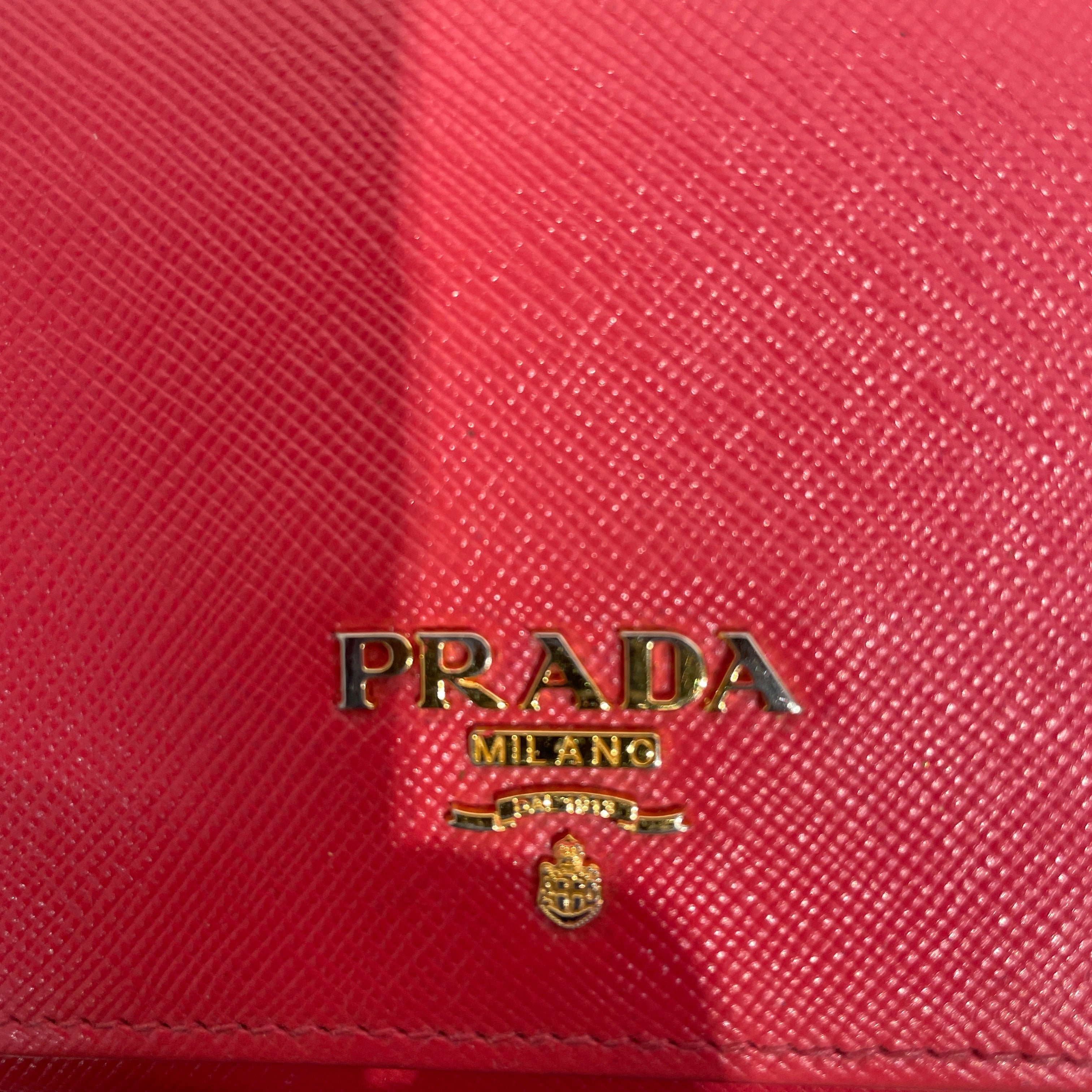 PRADA/Long Wallet/Leather/RED/Saffiano Long Wallet view 3