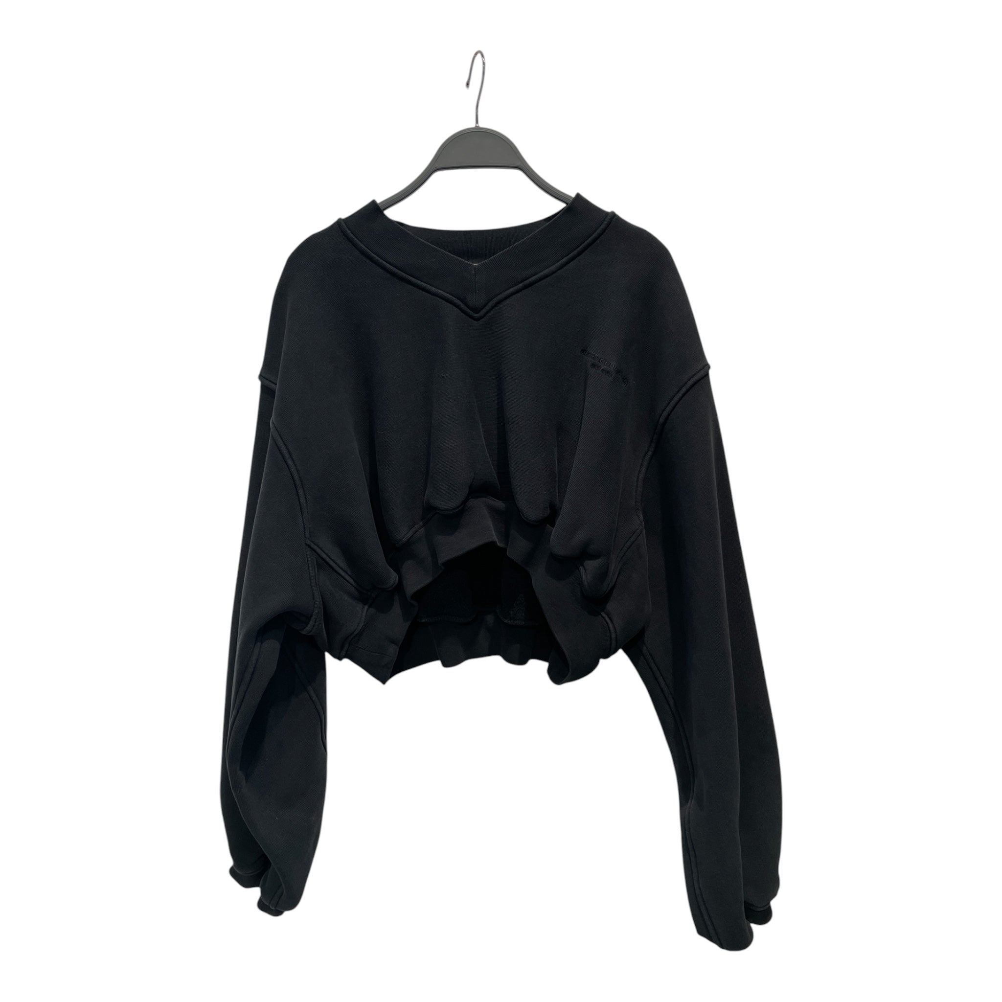 Alexander Wang/Sweater/Cotton/BLK/CROPPED VNECK view 1
