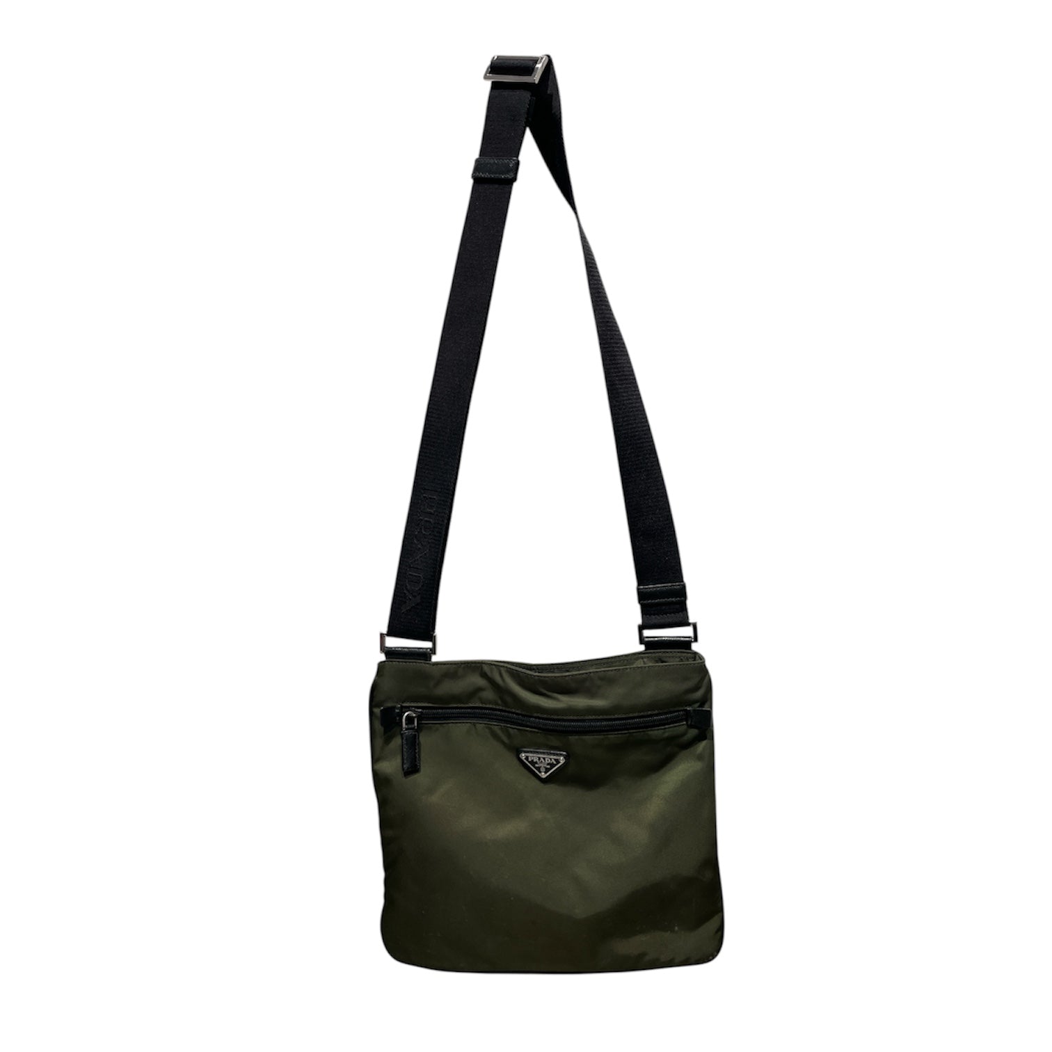 PRADA/Cross Body Bag/Nylon/GRN/Nylon Messenger Bag view 1