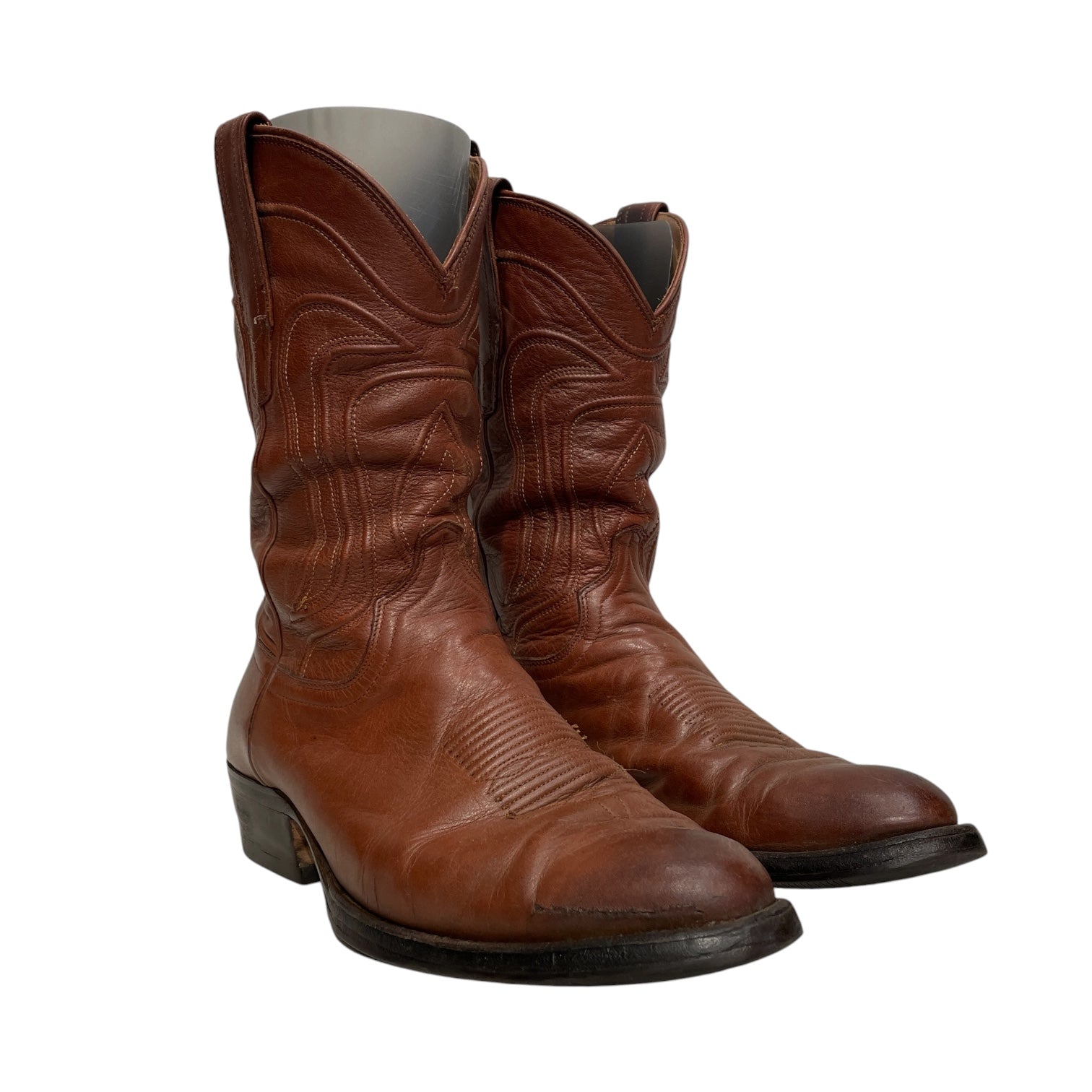 TECOVAS/Pull-On Boots/US 10.5/Leather/BRW/RAISED LEATHER TEXTURE view 1