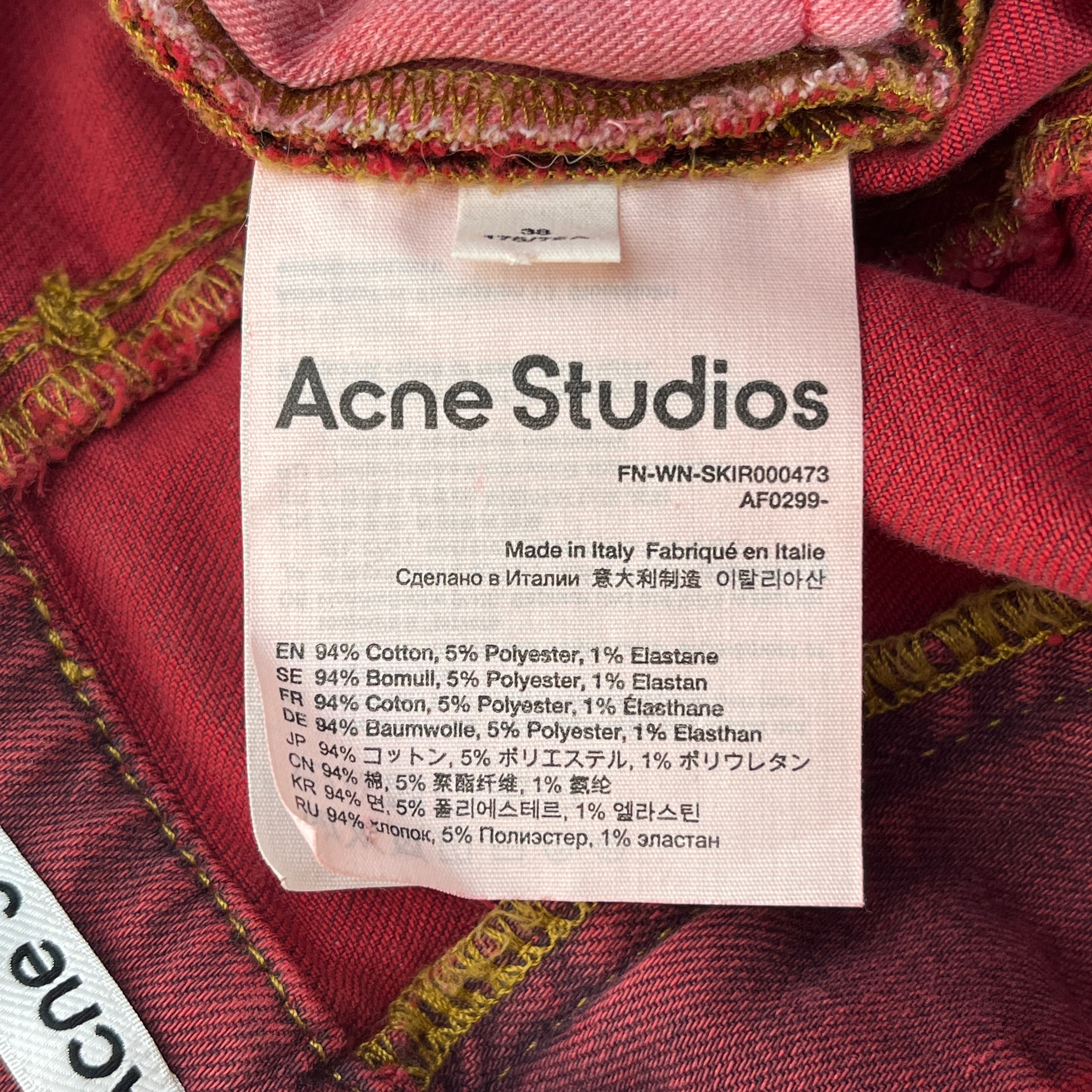 Acne Studios/Long Skirt/38/Denim/RED/ view 4