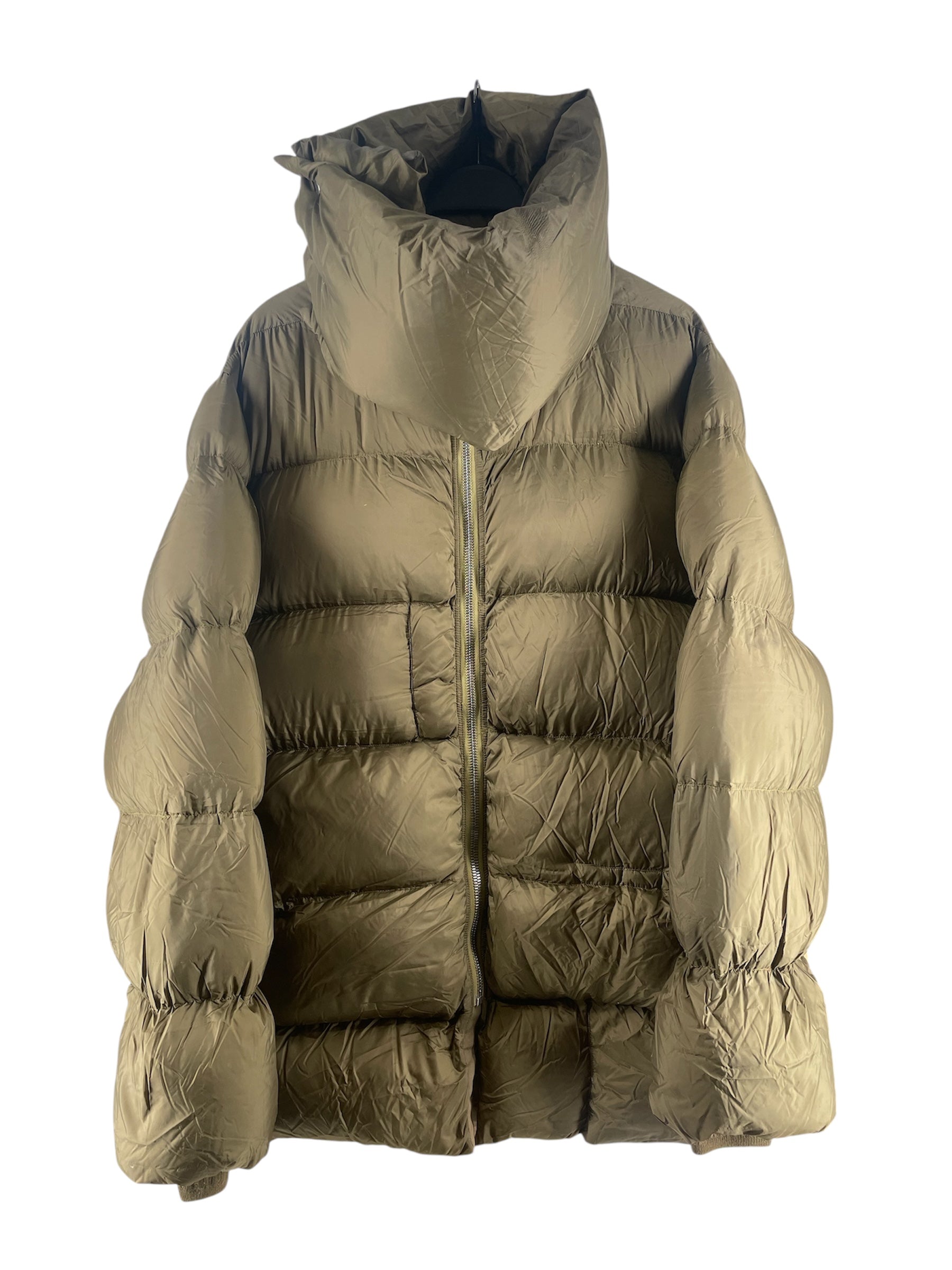 Rick Owens///Puffer Jkt/50/Nylon/GRN//Plain/M [Designers] Avant-Garde/funnel neck puffer jacket view 1