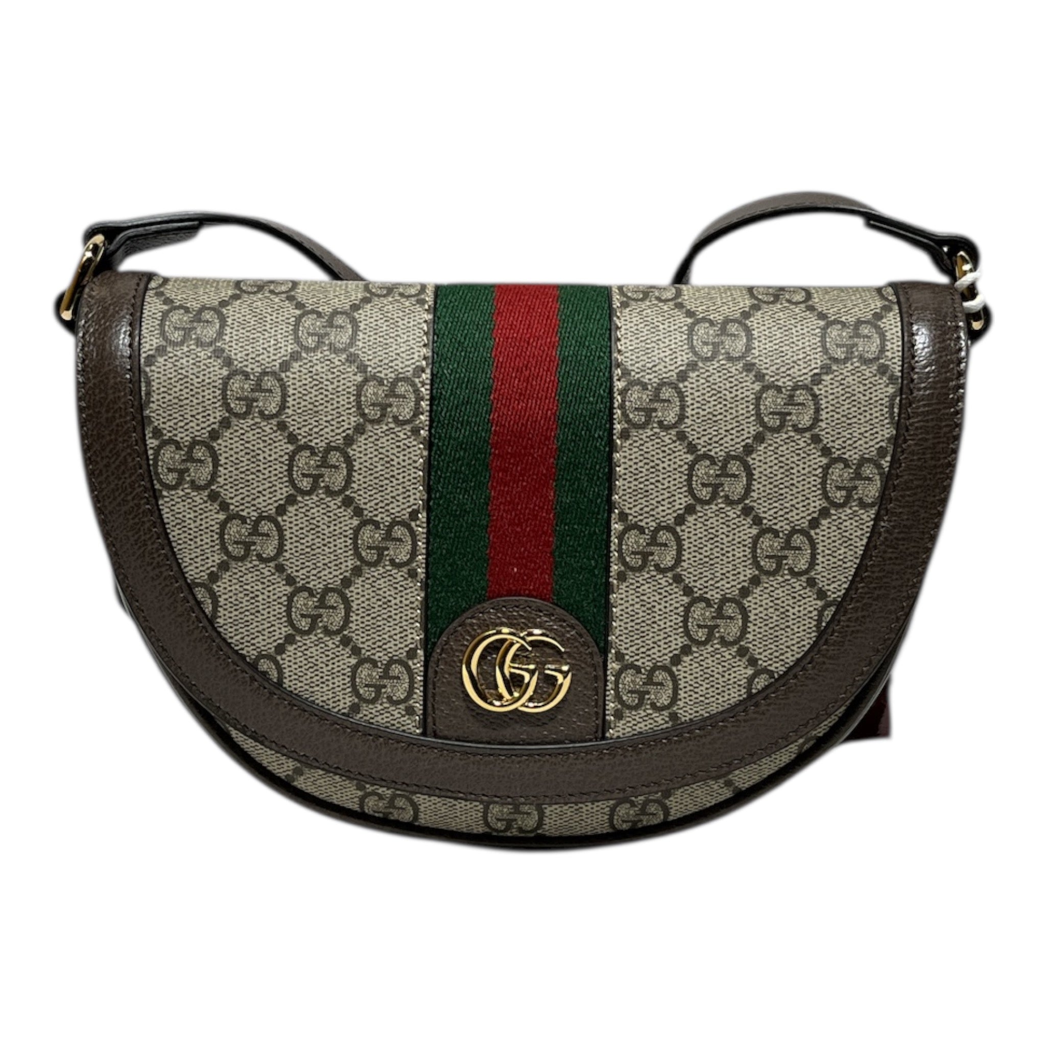 GUCCI/Cross Body Bag/Monogram/Cotton/BRW/MARMONT HALF MOON view 1