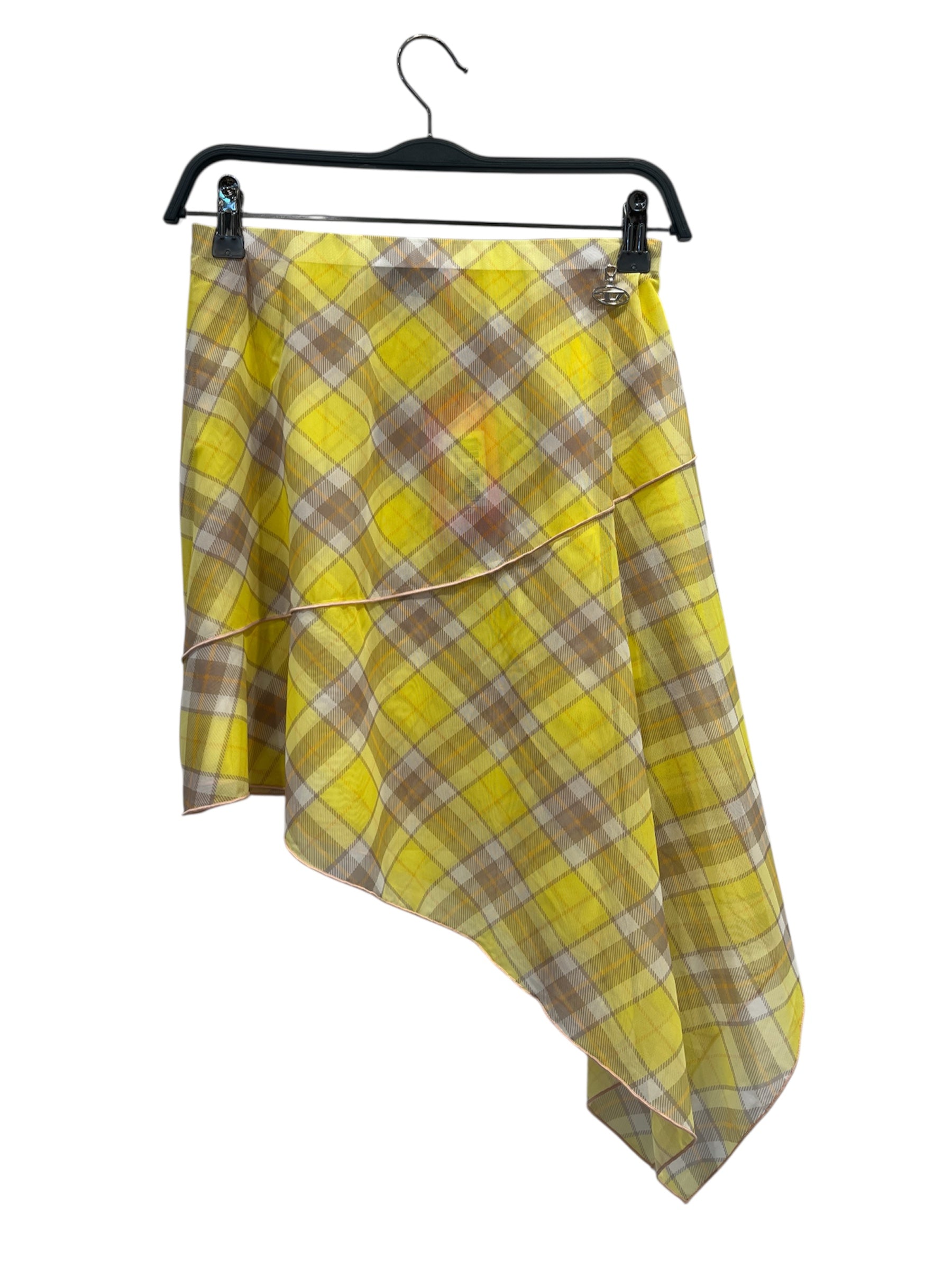 DIESEL/Skirt/XS/Acrylic/YEL/Mini Length/ASSYMETRICAL TARTAN view 1