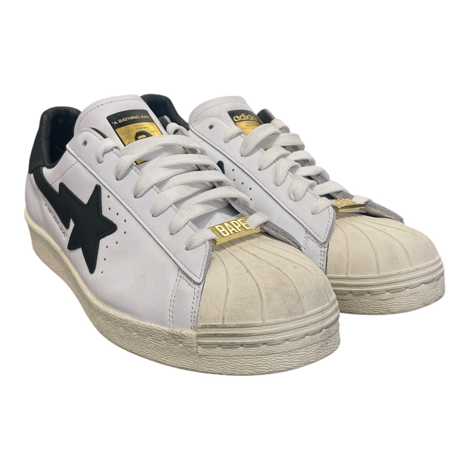 adidas/SUPER STAR 80S BAPE/Low-Sneakers/US 11/Leather/WHT/GZ8980 view 1