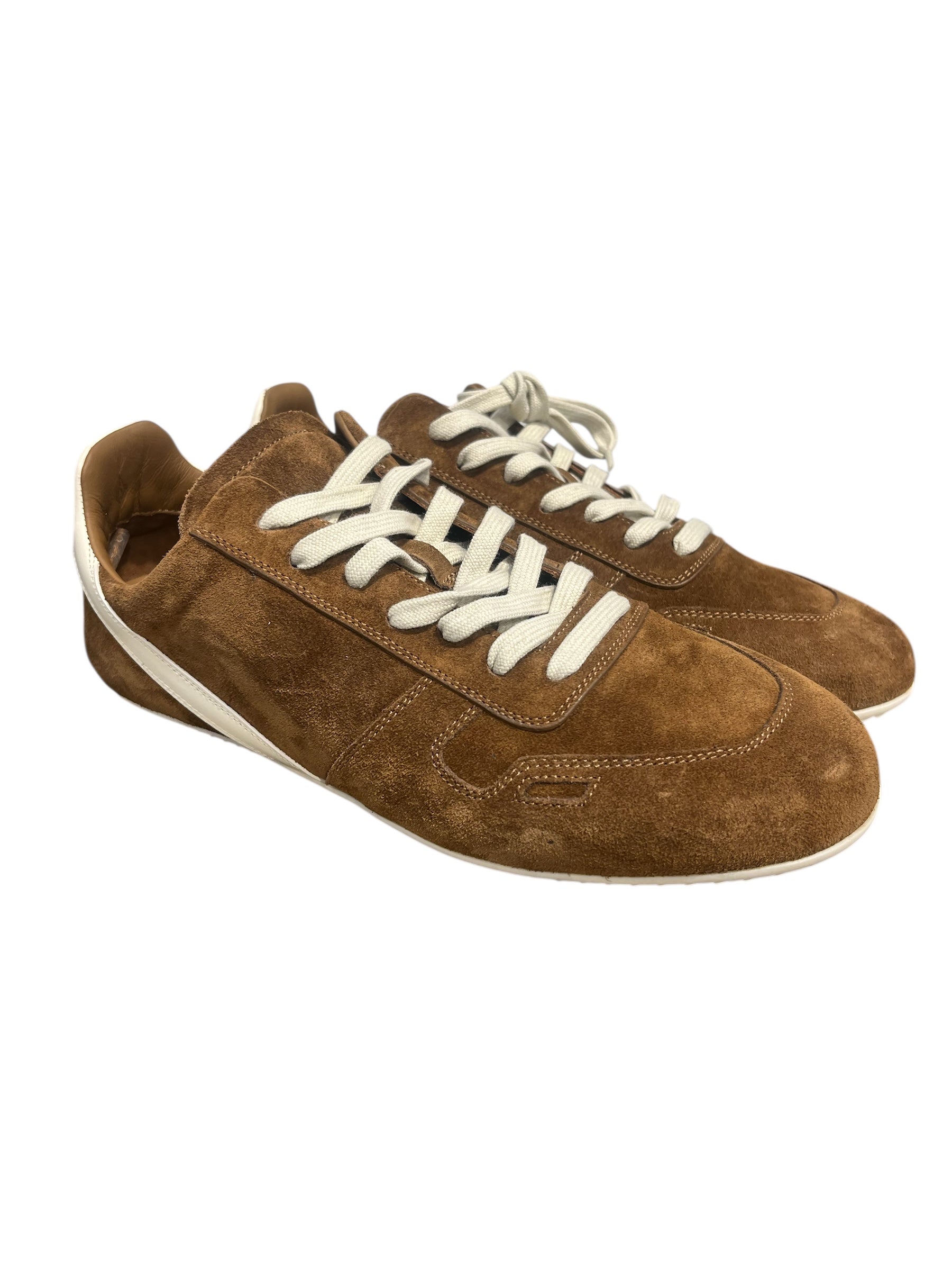 Rick Owens/Low-Sneakers/EU 41/Suede/CML/minimal sneaker white trim view 1