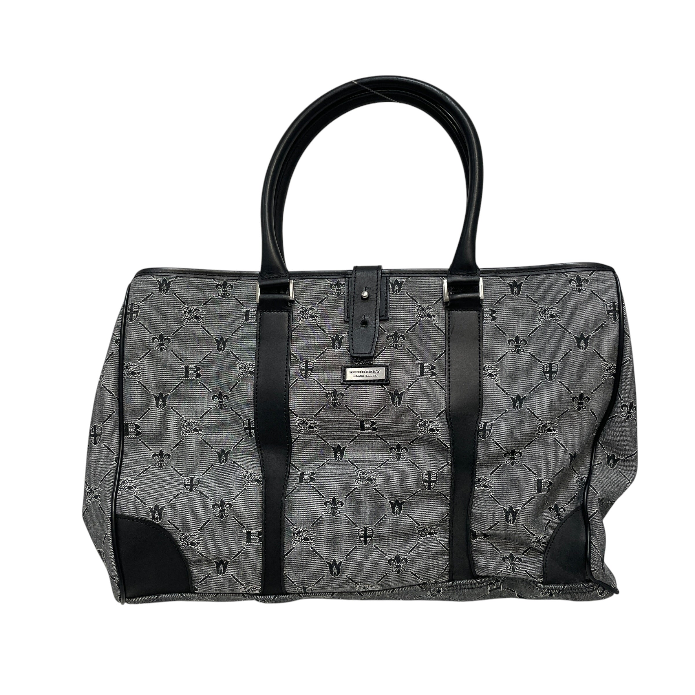 BURBERRY BLACK LABEL/Tote Bag/All Over Print/Cotton/GRY/Japan Exclusive Printed Tote view 1