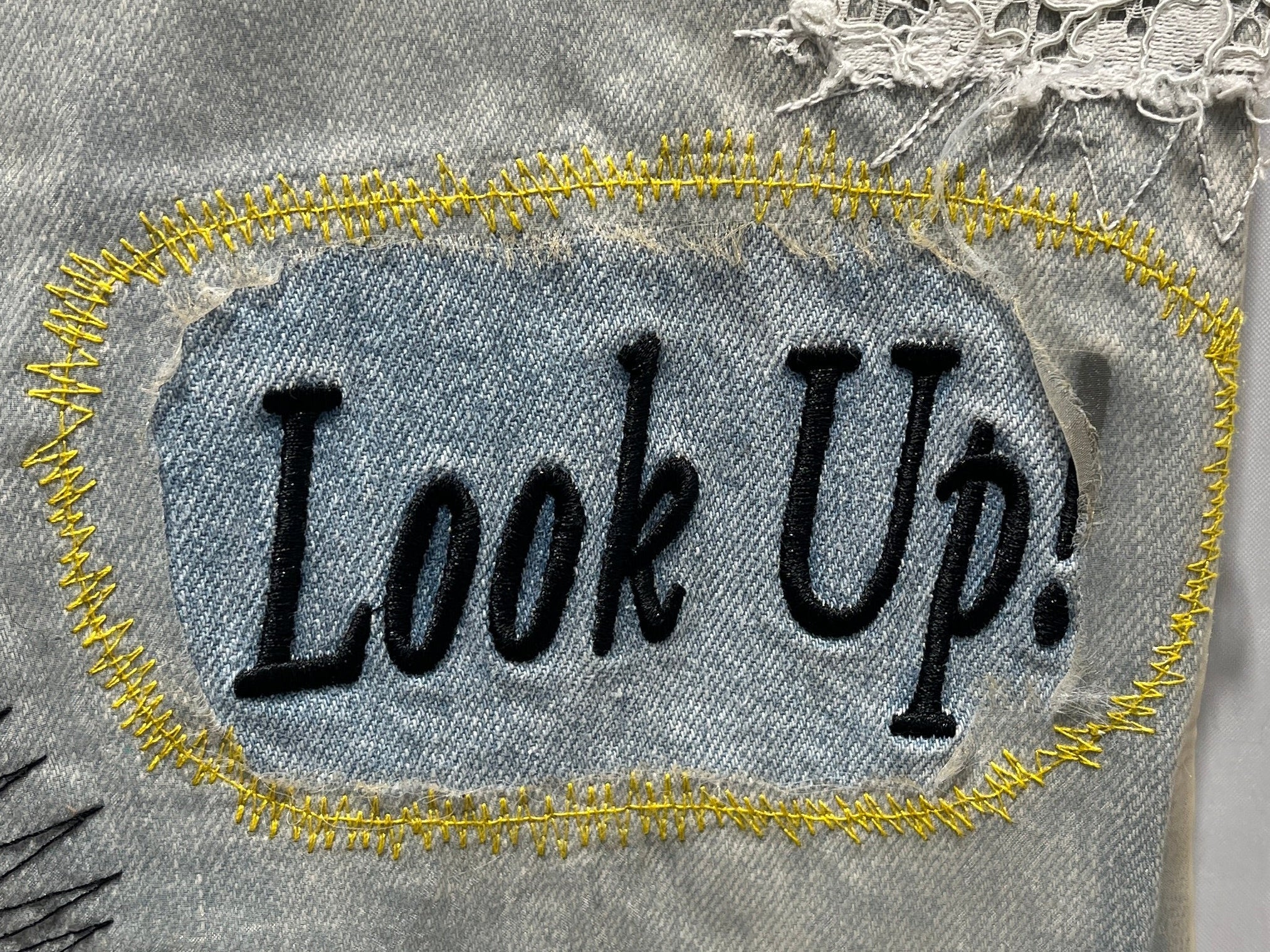 WHO DECIDES WAR/Bootcut Pants/32/Denim/BLU/Graphic/sunshine overlay - overlay rip view 3