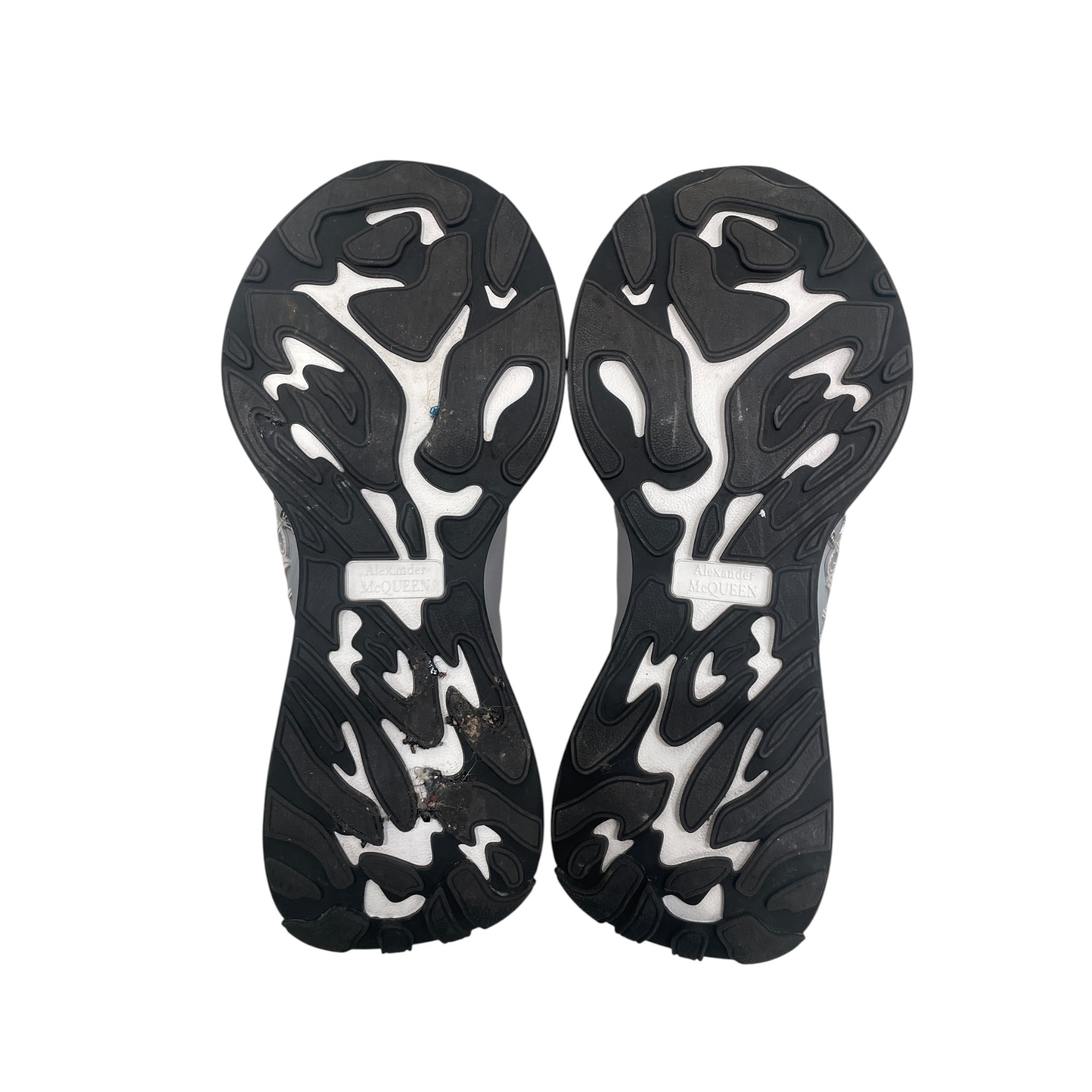 Alexander McQueen/Low-Sneakers/US 13/Suede/GRY/SILVER "AM" FLOWER LOGO view 4