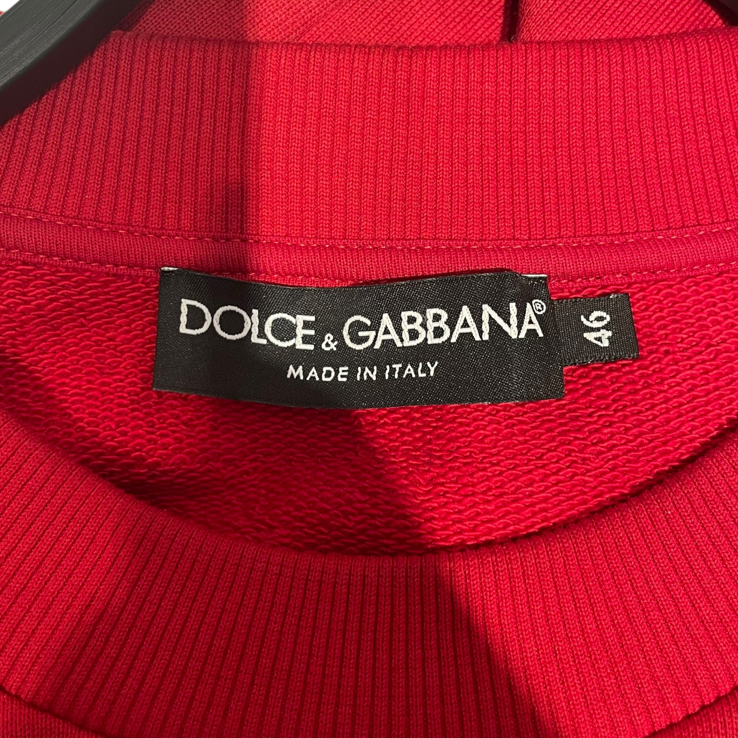 DOLCE&GABBANA/Sweatshirt/46/Cotton/RED/ embossed logo plate view 3