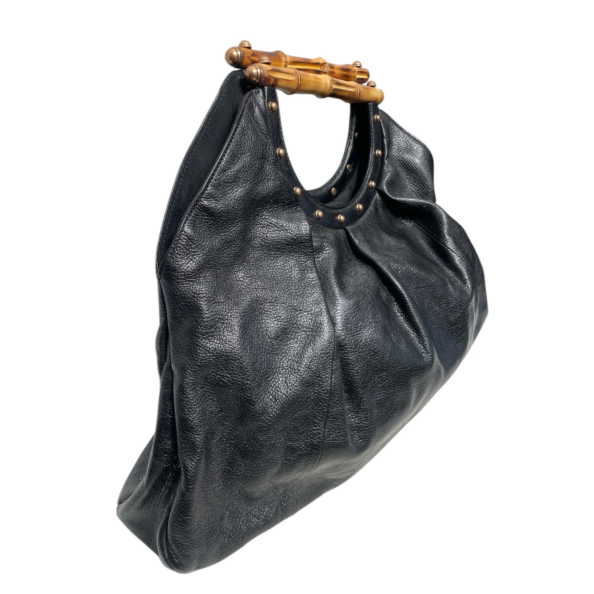 GUCCI/Hand Bag/Leather/BLK/TOM FORD BAMBOO HANDLE view 7