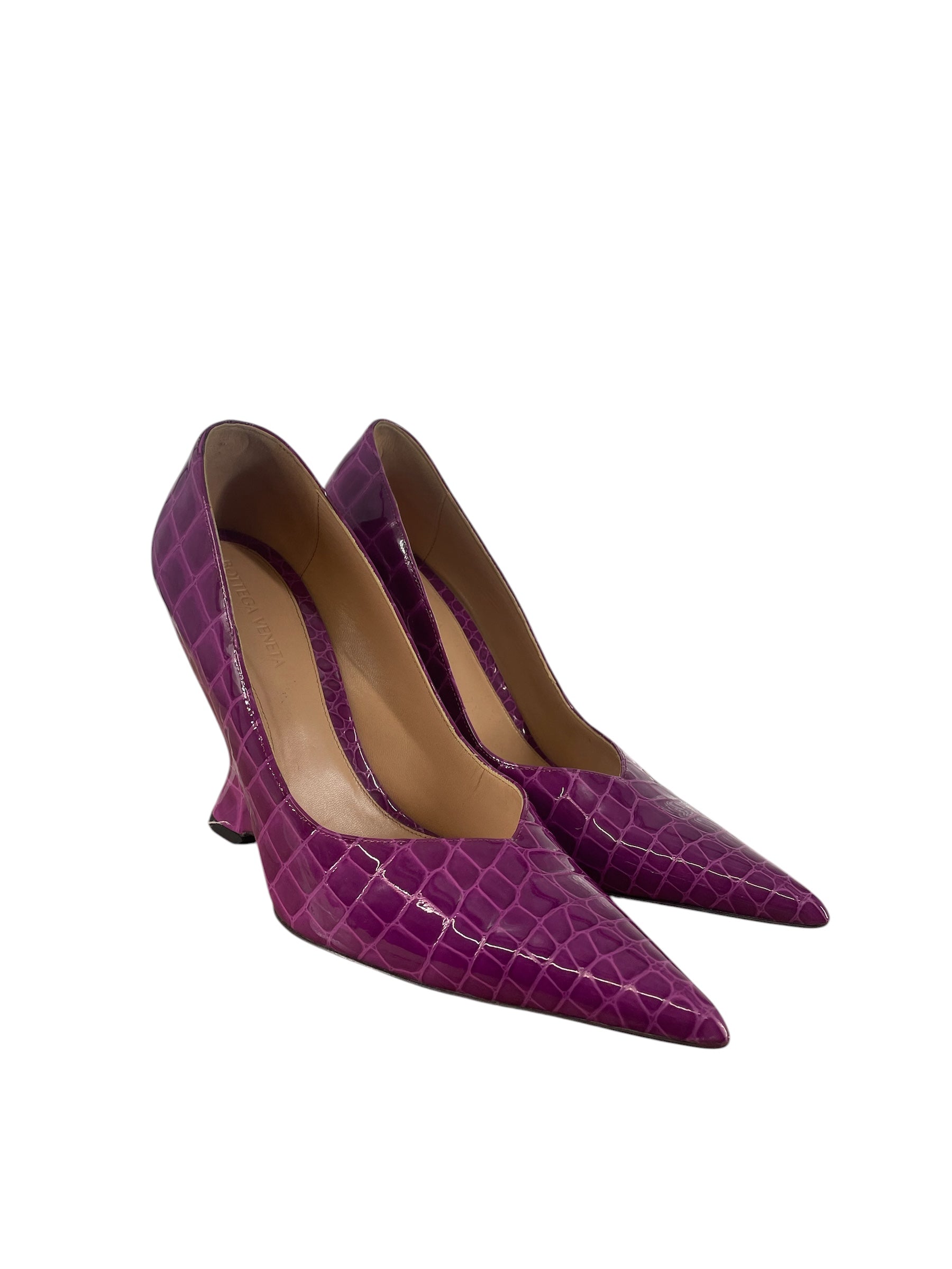 BOTTEGA VENETA/Heels/EU 39/Animal Pattern/Leather/PNK/GLOSS CROC PUMPS view 2