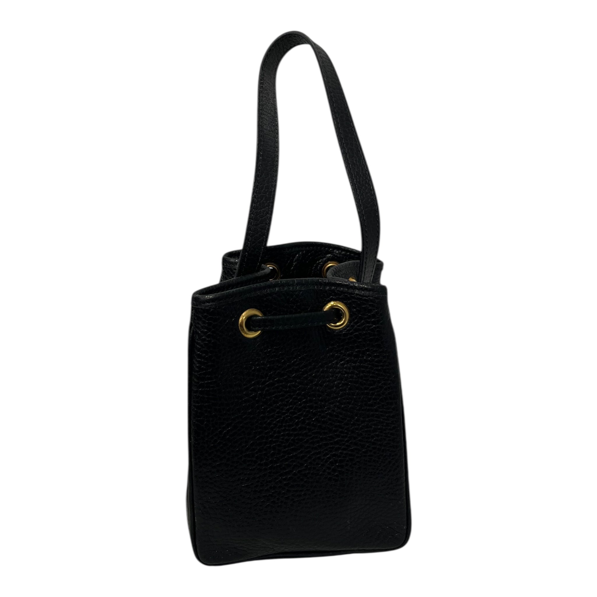 Christian Dior/Hand Bag/Leather/BLK/CD DRAWSTRING MINI HANDBAG view 2