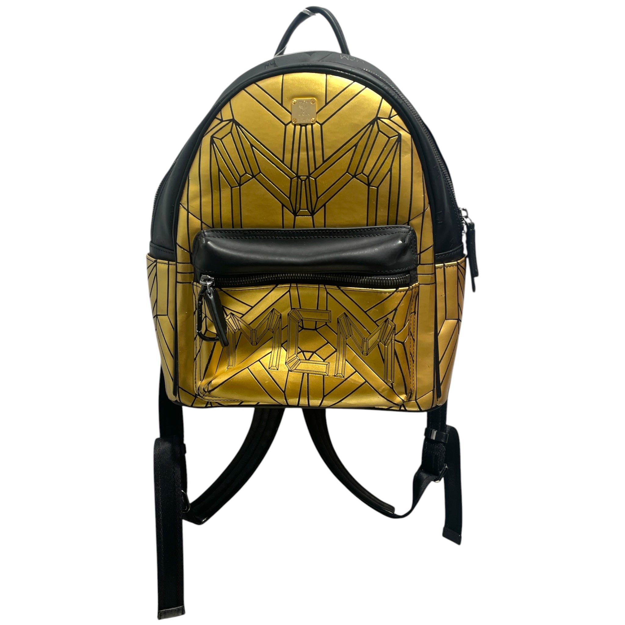 MCM/Backpack/All Over Print/Leather/BLK/gold mini view 1