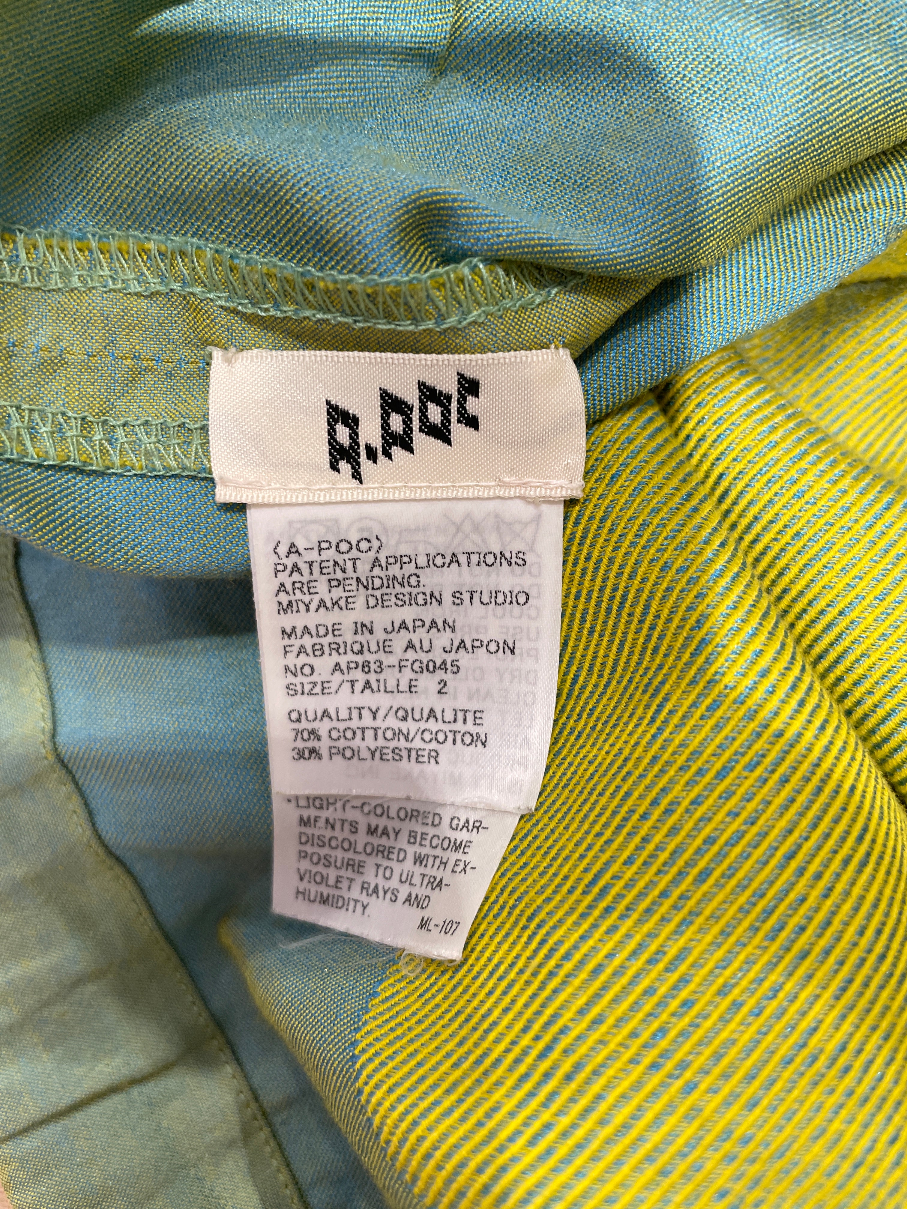 A.POC/ISSEY MIYAKE/Long Skirt/2/Cotton/YEL/ASYMMETRICAL HEM view 5