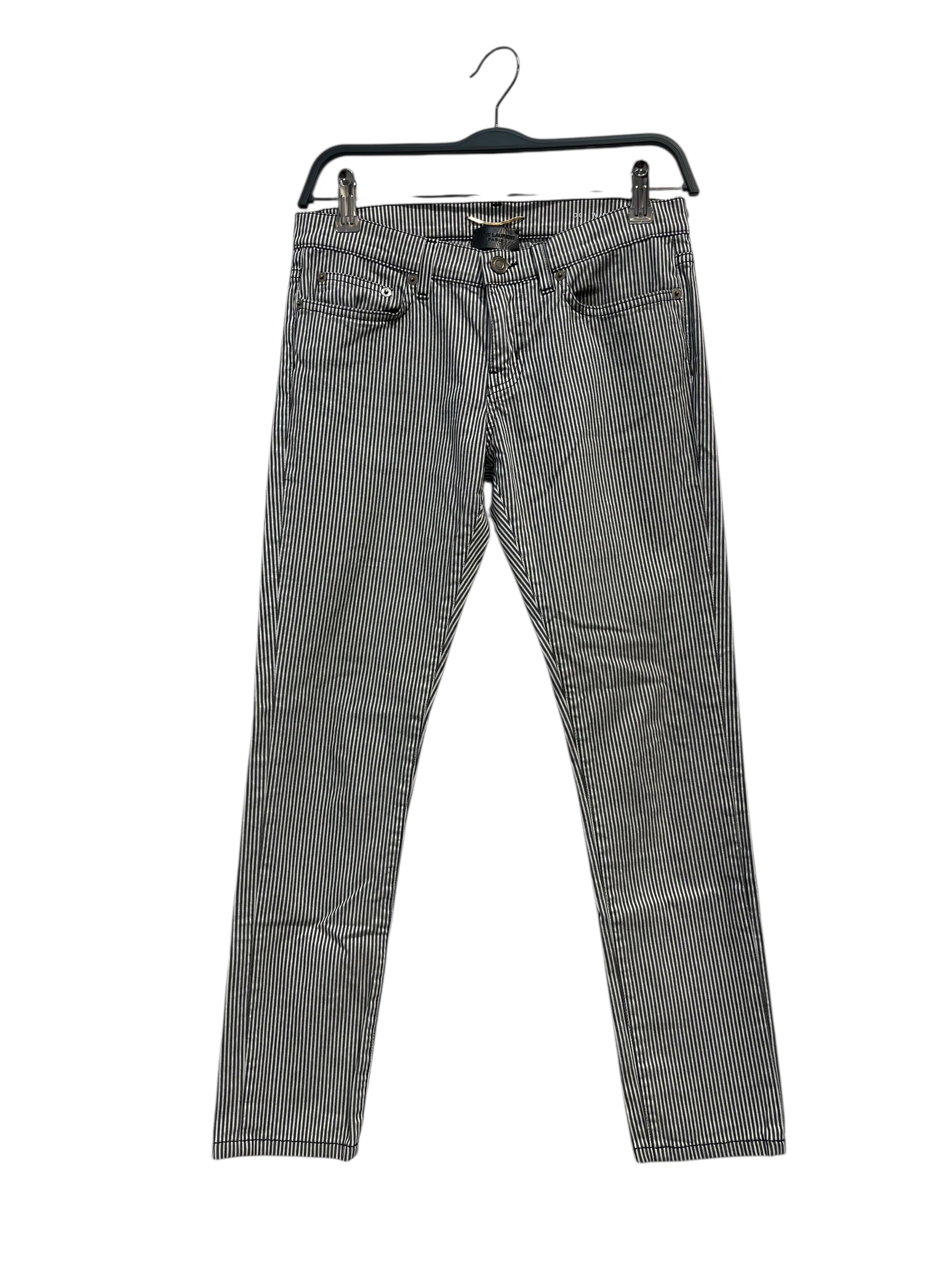 SAINT LAURENT/Skinny Pants/27/Stripe/Cotton/WHT/PINSTRIPE, 00224 view 1