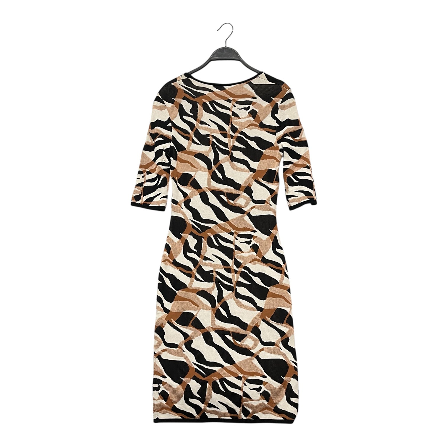 roberto cavalli/SS Dress/42/All Over Print/MLT/Midi Length/ABSTRACT BRW/BLK/WHT view 2