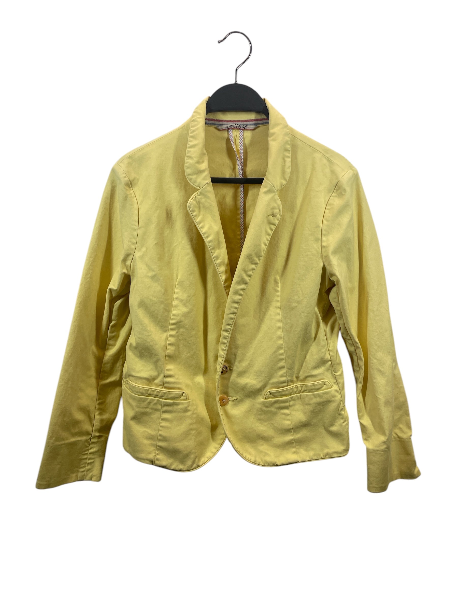 umii 908/Tailored Jkt/3/Cotton/YEL/TEXT ON BUTTONS view 1