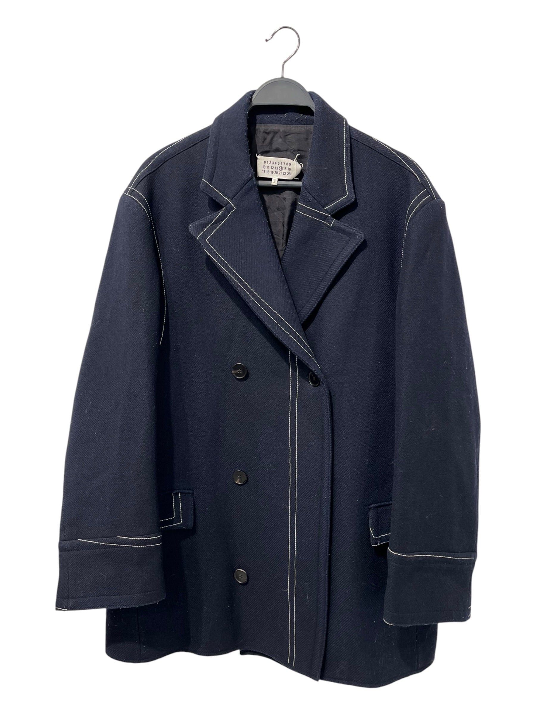 Maison Margiela/Coat/48/Wool/NVY/2017 CONTRAST STICH OVERCOAT view 1