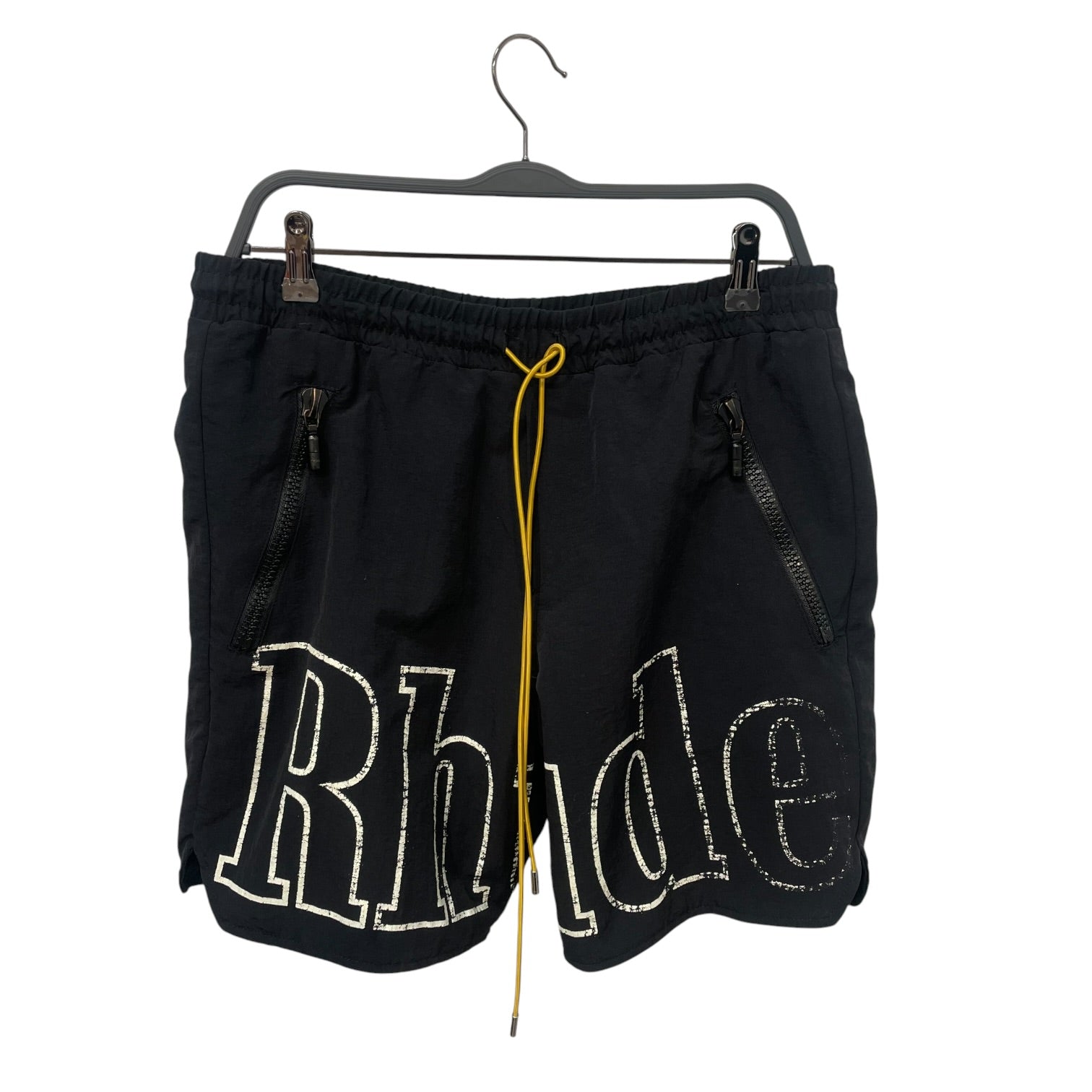 RHUDE/Shorts/S/Nylon/BLK/Graphic/LOGO SHORTS view 1