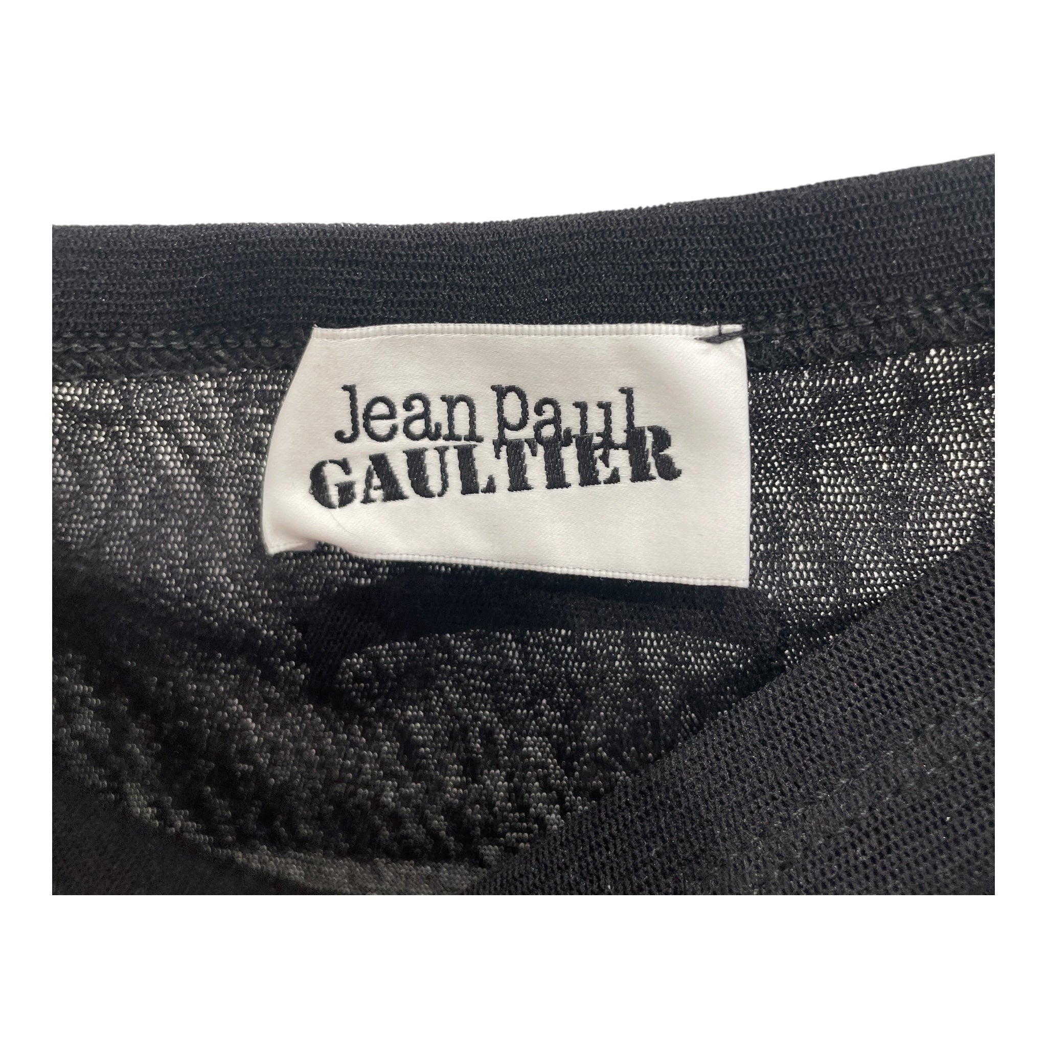 Jean Paul Gaultier/Long Skirt/XS/Graphic/Nylon/BLK/Maxi Length/EYES LIPS MESH view 3