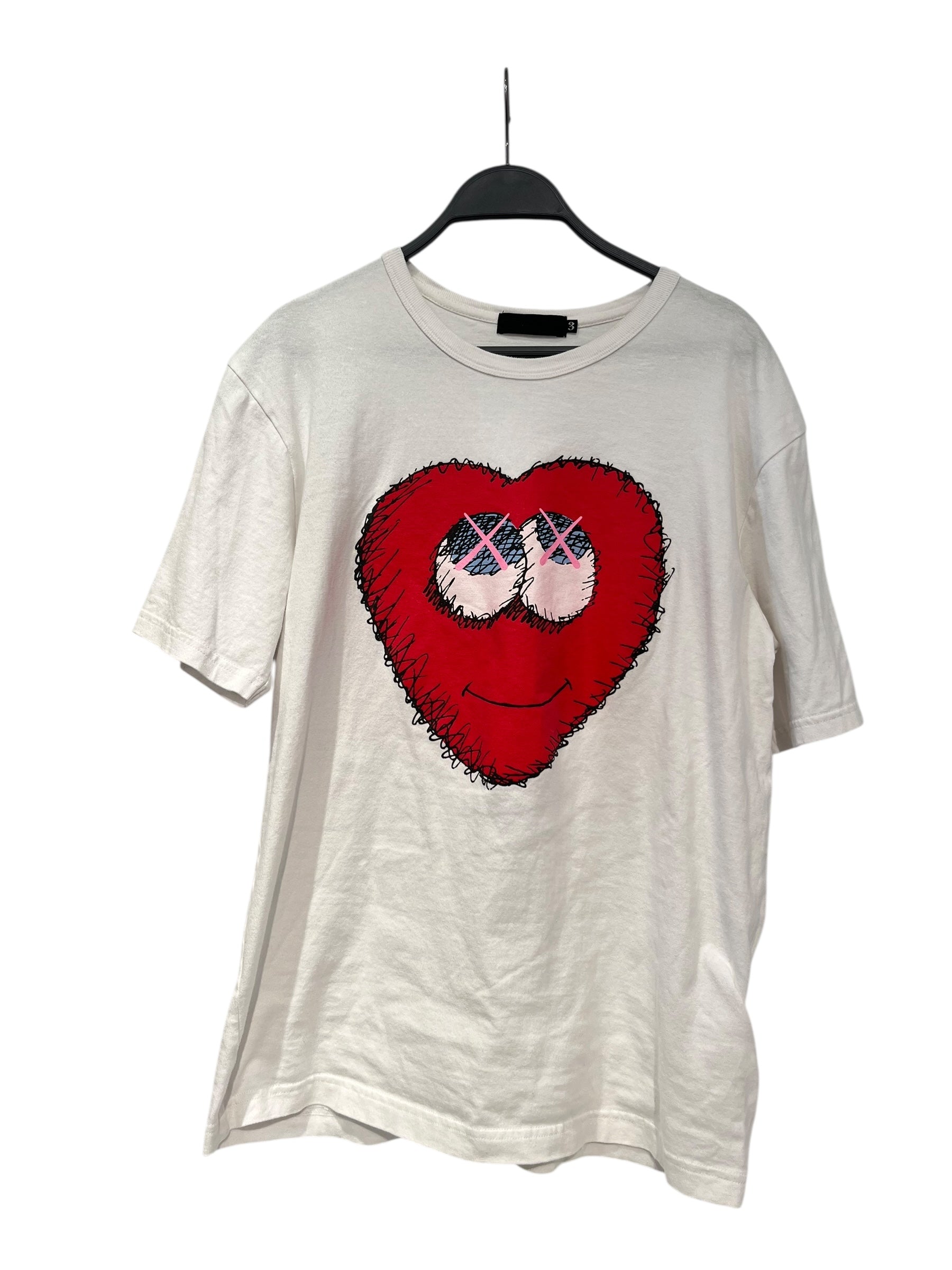 Original Fake/T-Shirt/3/Cotton/WHT/KAWS HEART view 1